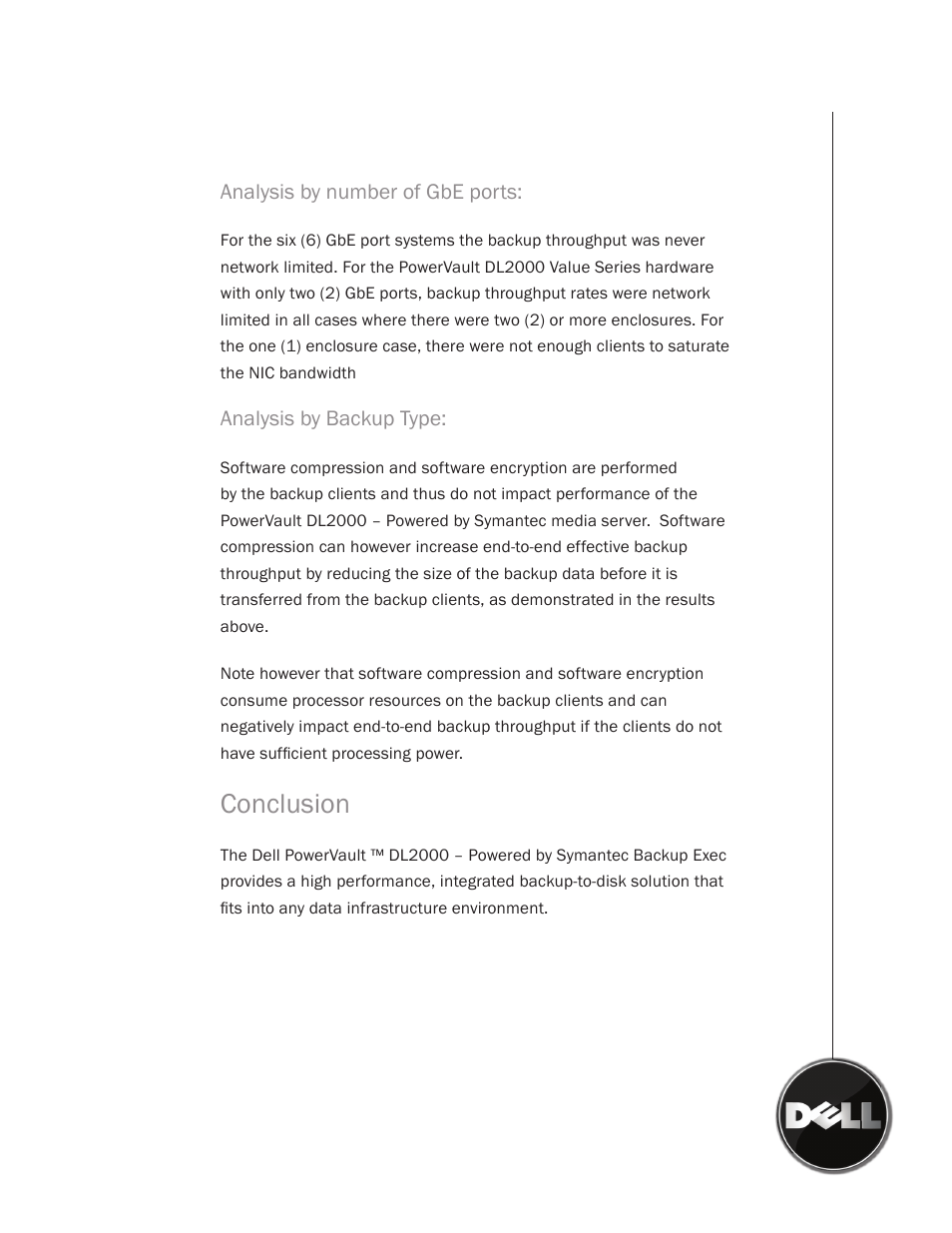 Conclusion | Dell PowerVault DL2100 User Manual | Page 8 / 9