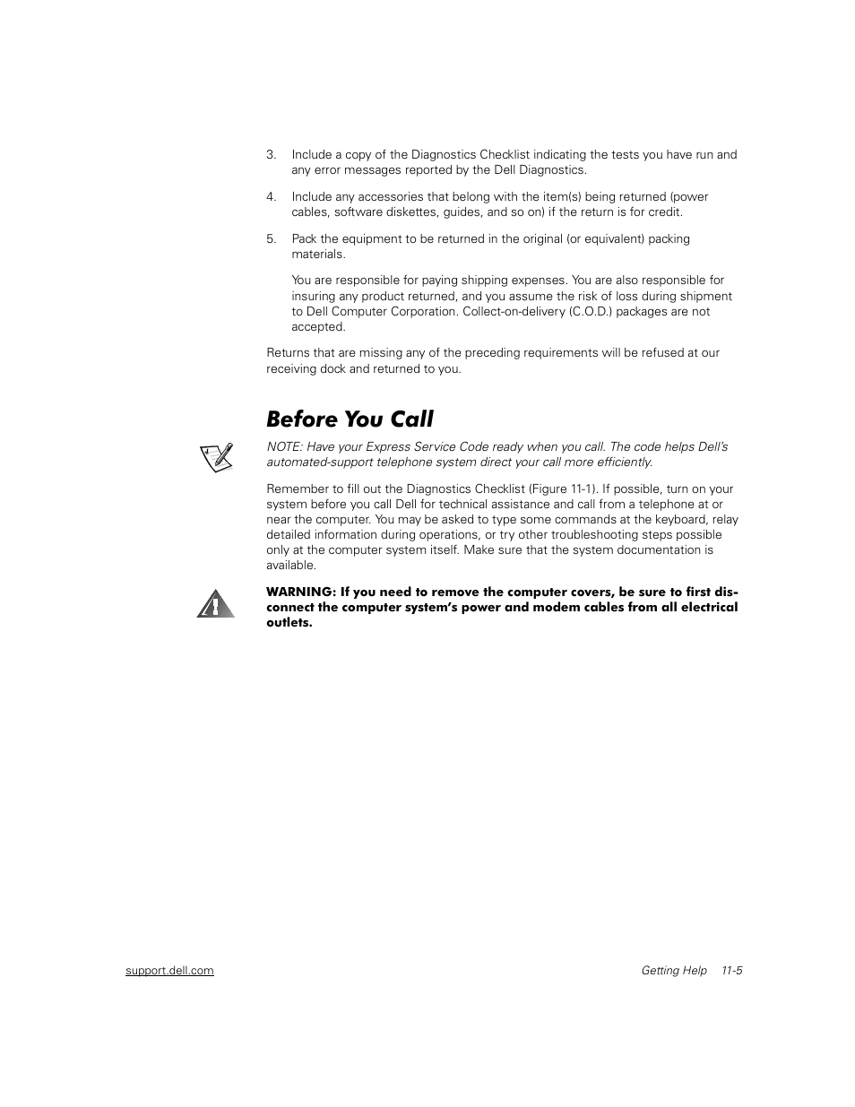 Before you call, Ed “before you call | Dell PowerEdge 2450 User Manual | Page 113 / 166