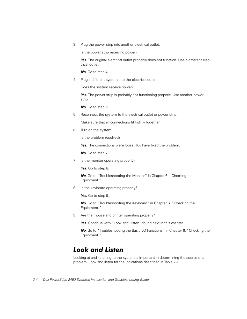 Look and listen | Dell PowerEdge 2450 User Manual | Page 14 / 166