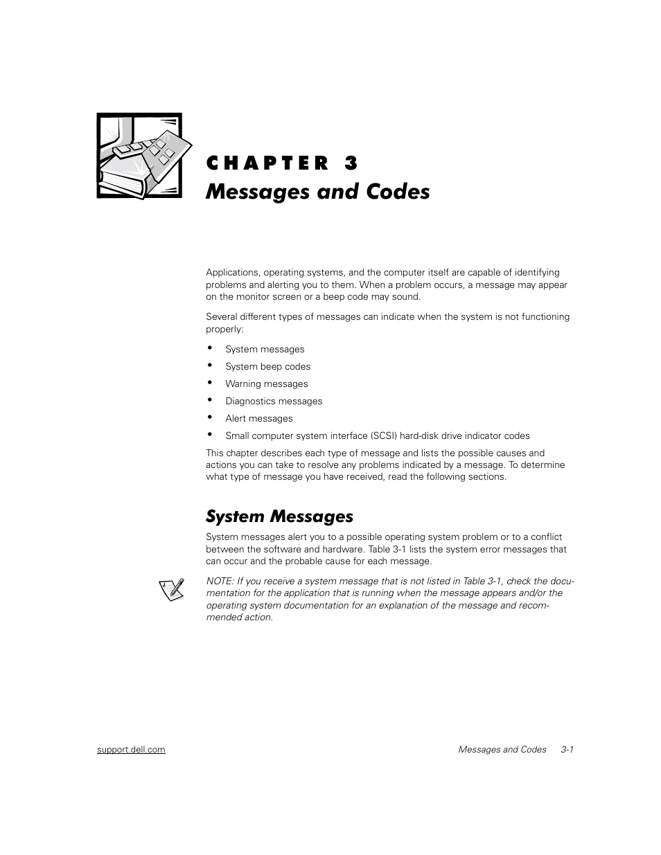 6741uc30, Messages and codes, System messages | Dell PowerEdge 2450 User Manual | Page 17 / 166
