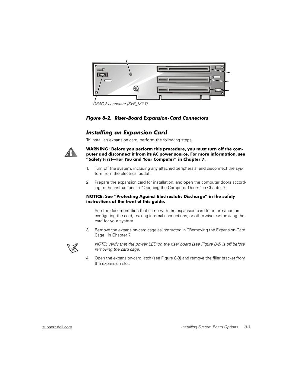 Installing an expansion card | Dell PowerEdge 2450 User Manual | Page 79 / 166