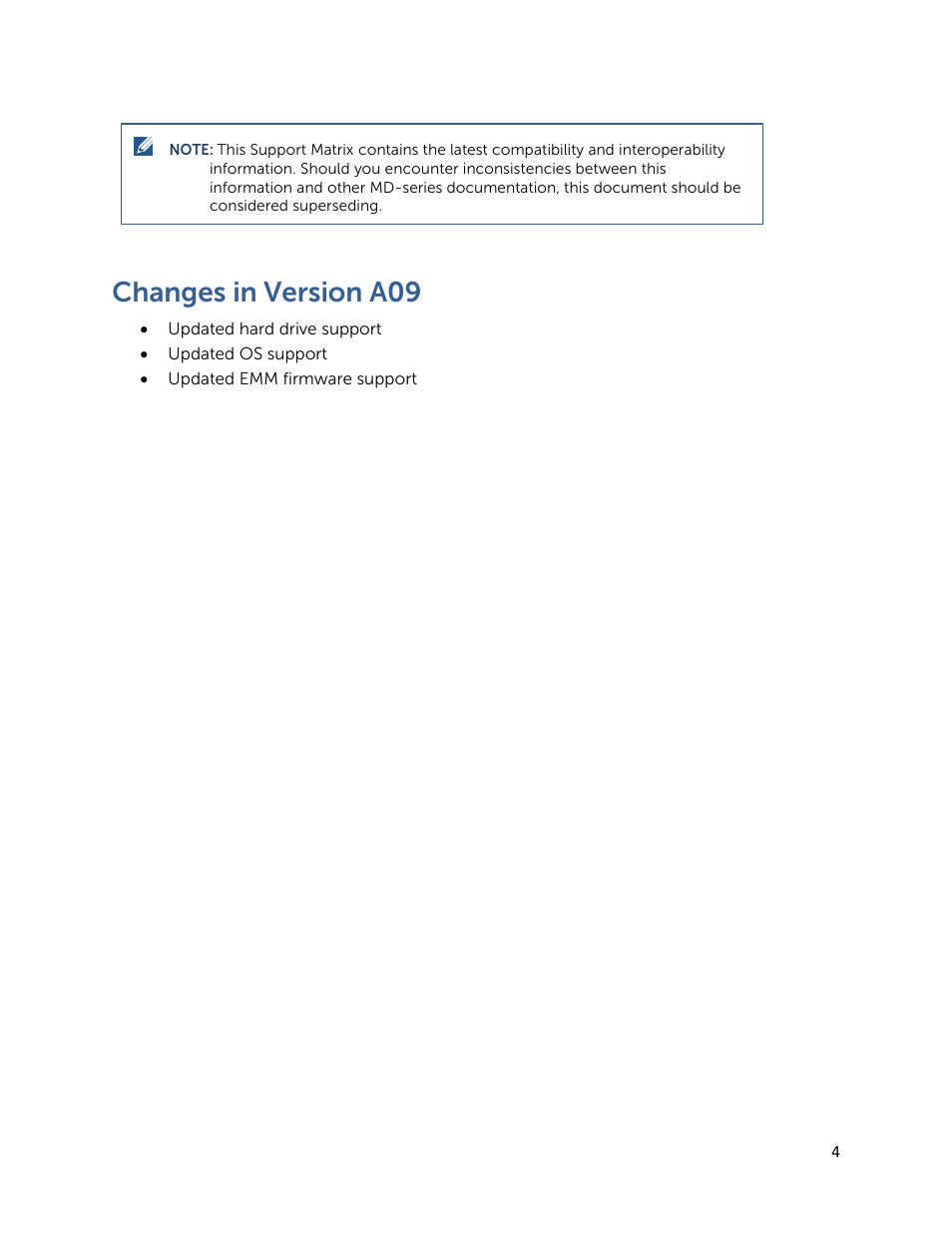 Changes in version a09 | Dell PowerVault MD3260 User Manual | Page 4 / 28