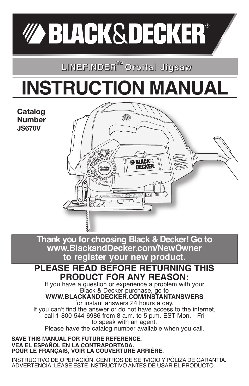 Black & Decker JS670V User Manual | 42 pages