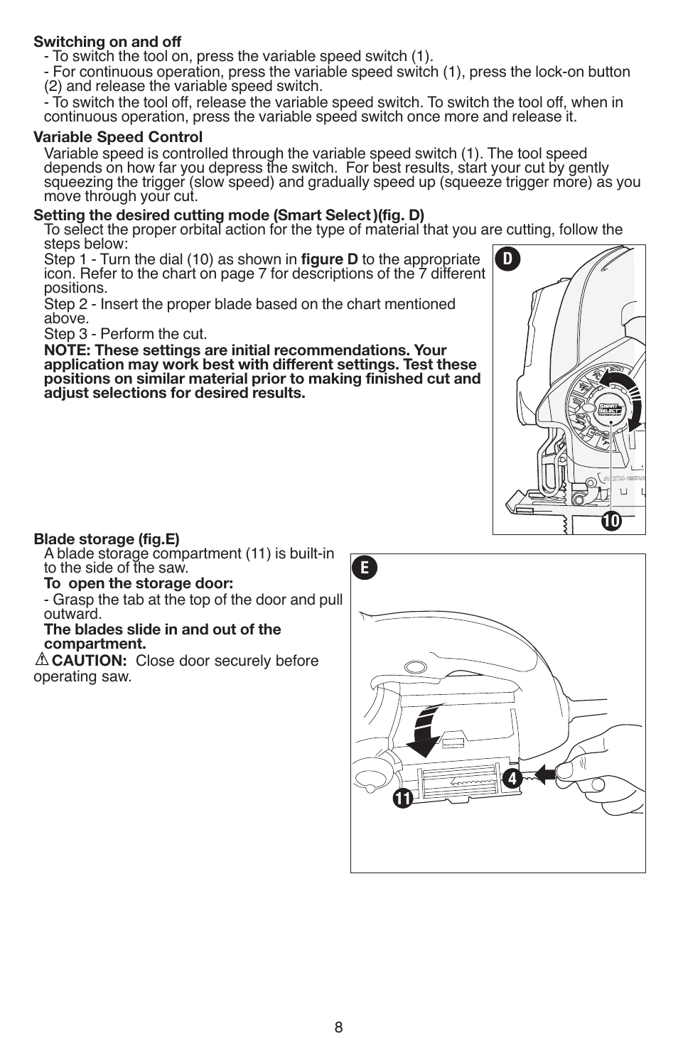 Black & Decker JS670V User Manual | Page 8 / 42