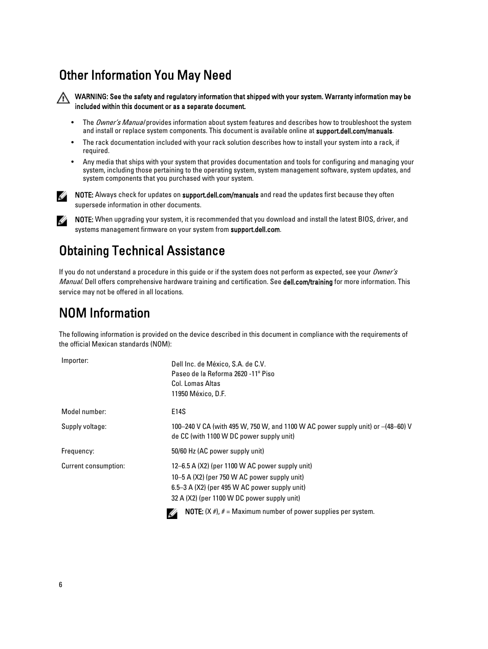 Other information you may need, Obtaining technical assistance, Nom information | Dell PowerVault NX3200 User Manual | Page 6 / 8