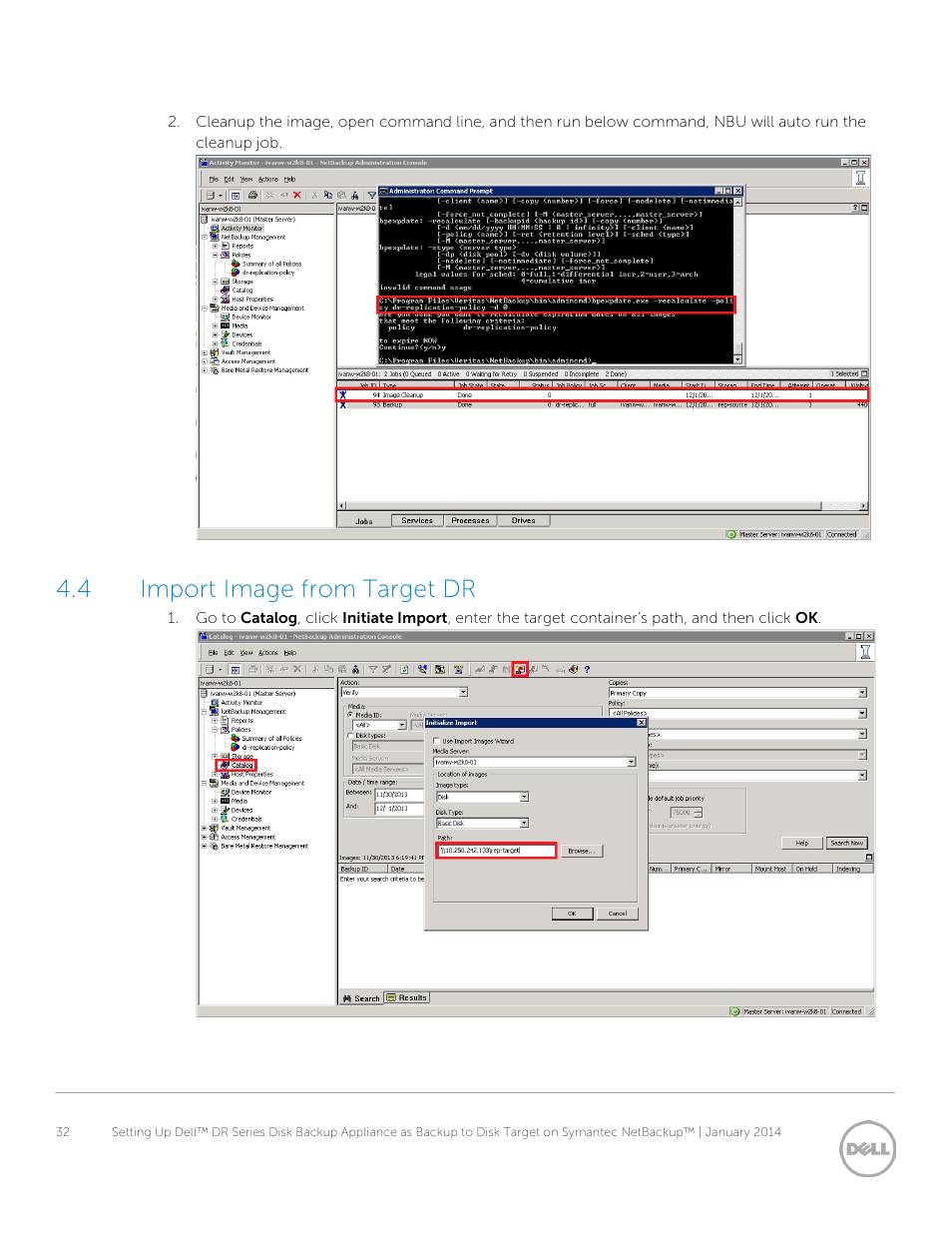 4 import image from target dr, Import image from target dr | Dell DR4000 User Manual | Page 32 / 41
