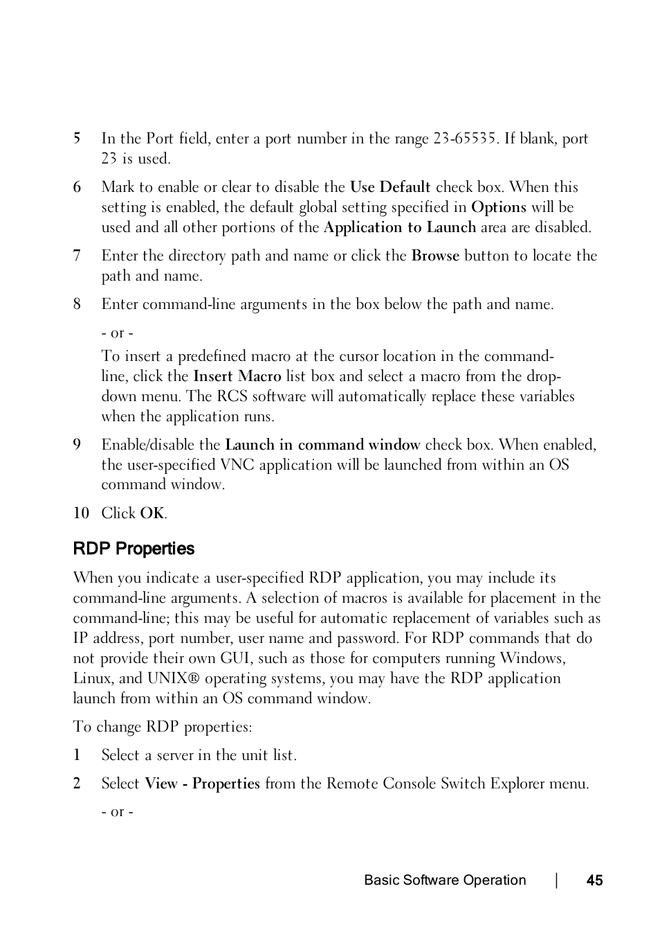 Rdp properties | Dell KVM 2162DS User Manual | Page 45 / 114