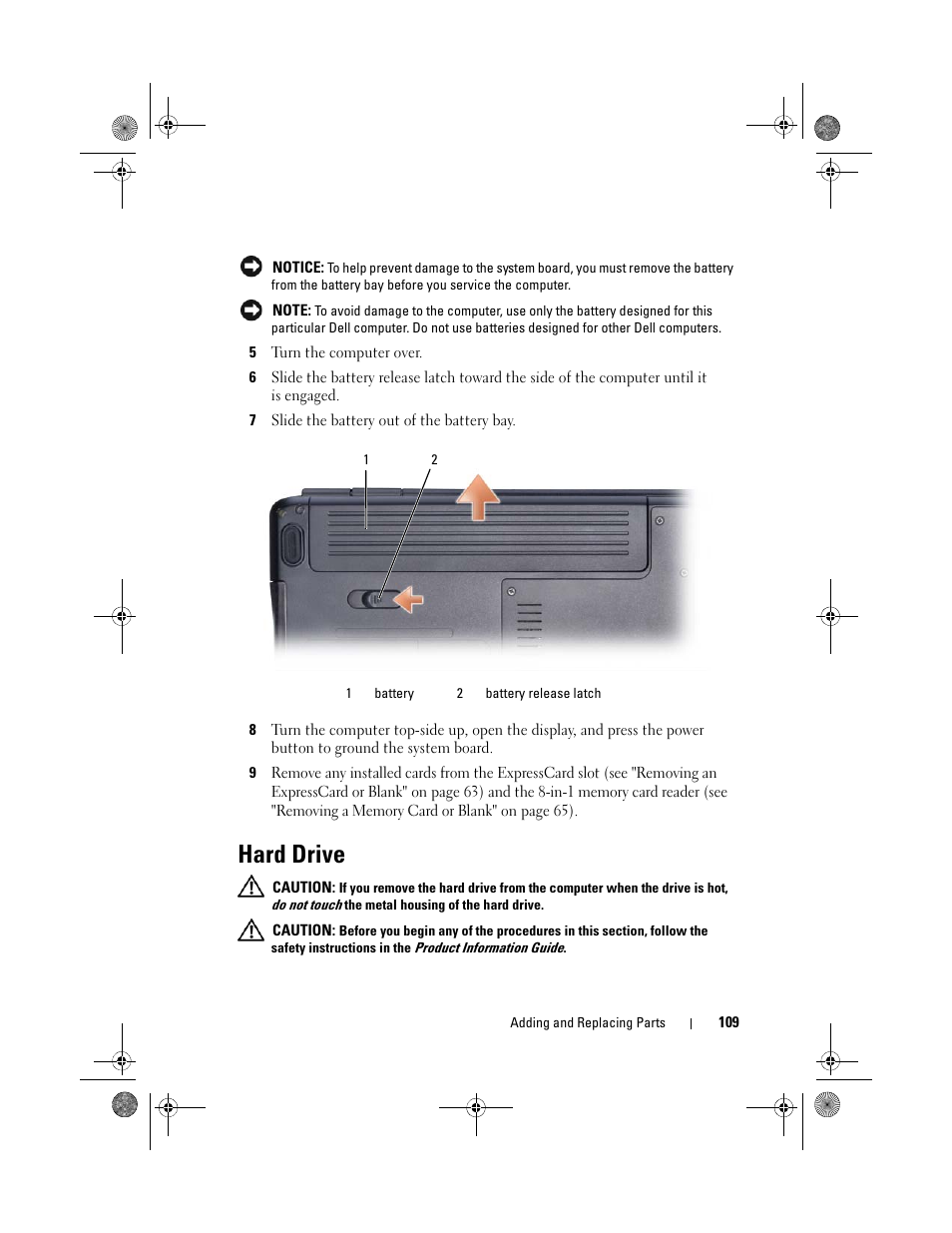 Hard drive, Drive (see "hard drive | Dell Vostro 500 (Mid 2009) User Manual | Page 109 / 170