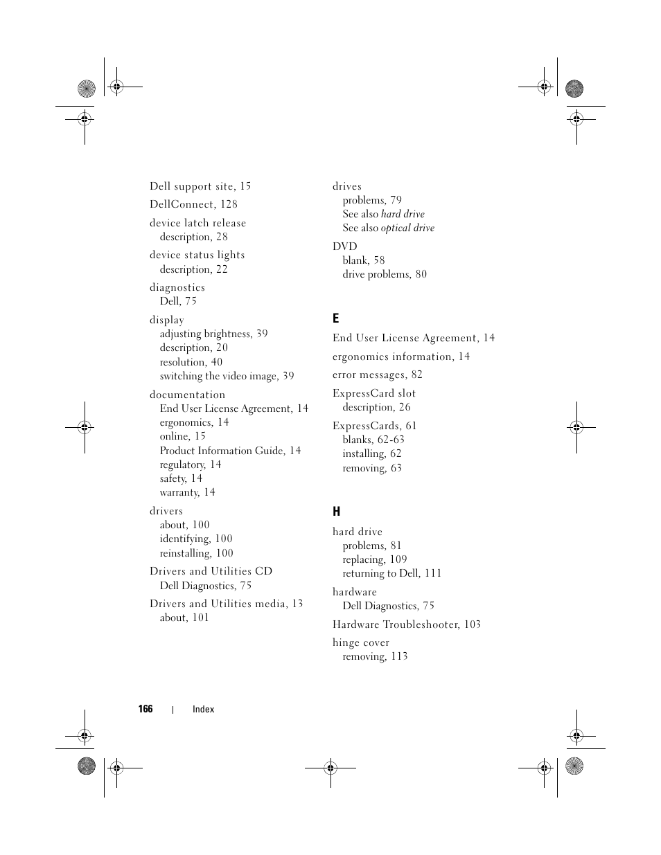 Dell Vostro 500 (Mid 2009) User Manual | Page 166 / 170