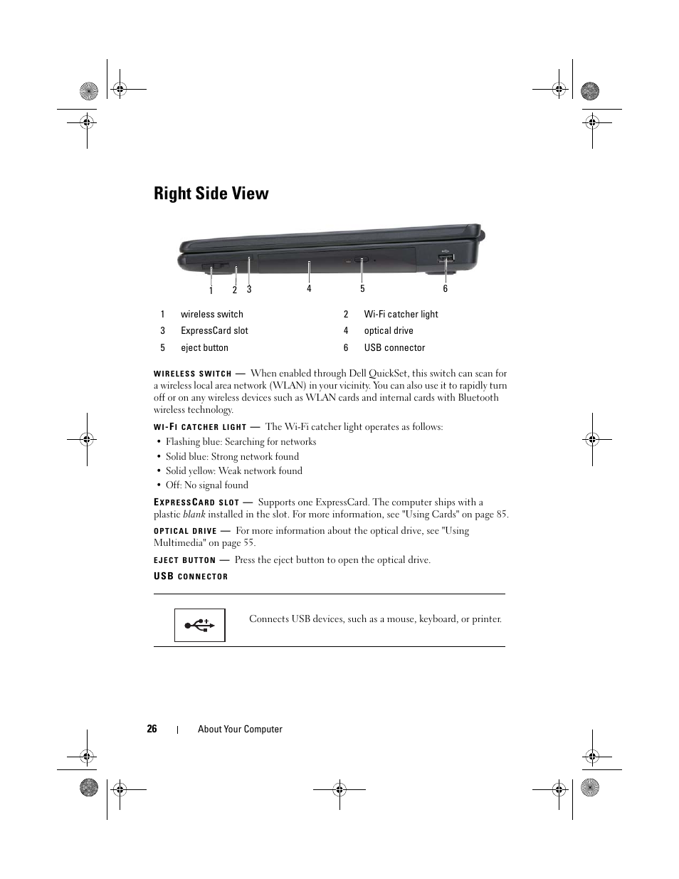 Right side view | Dell Vostro 500 (Mid 2009) User Manual | Page 26 / 170