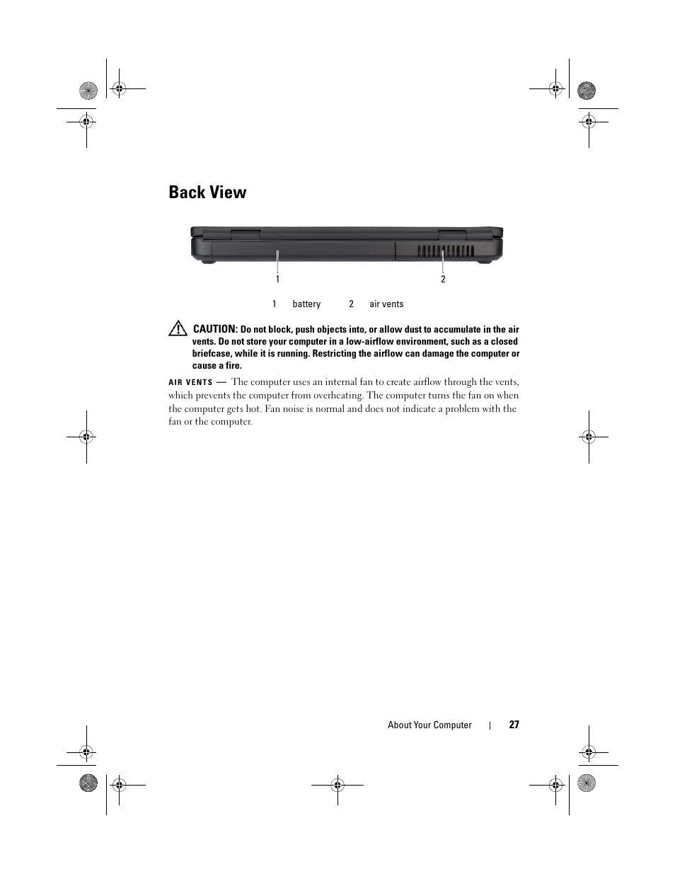 Back view | Dell Vostro 500 (Mid 2009) User Manual | Page 27 / 170