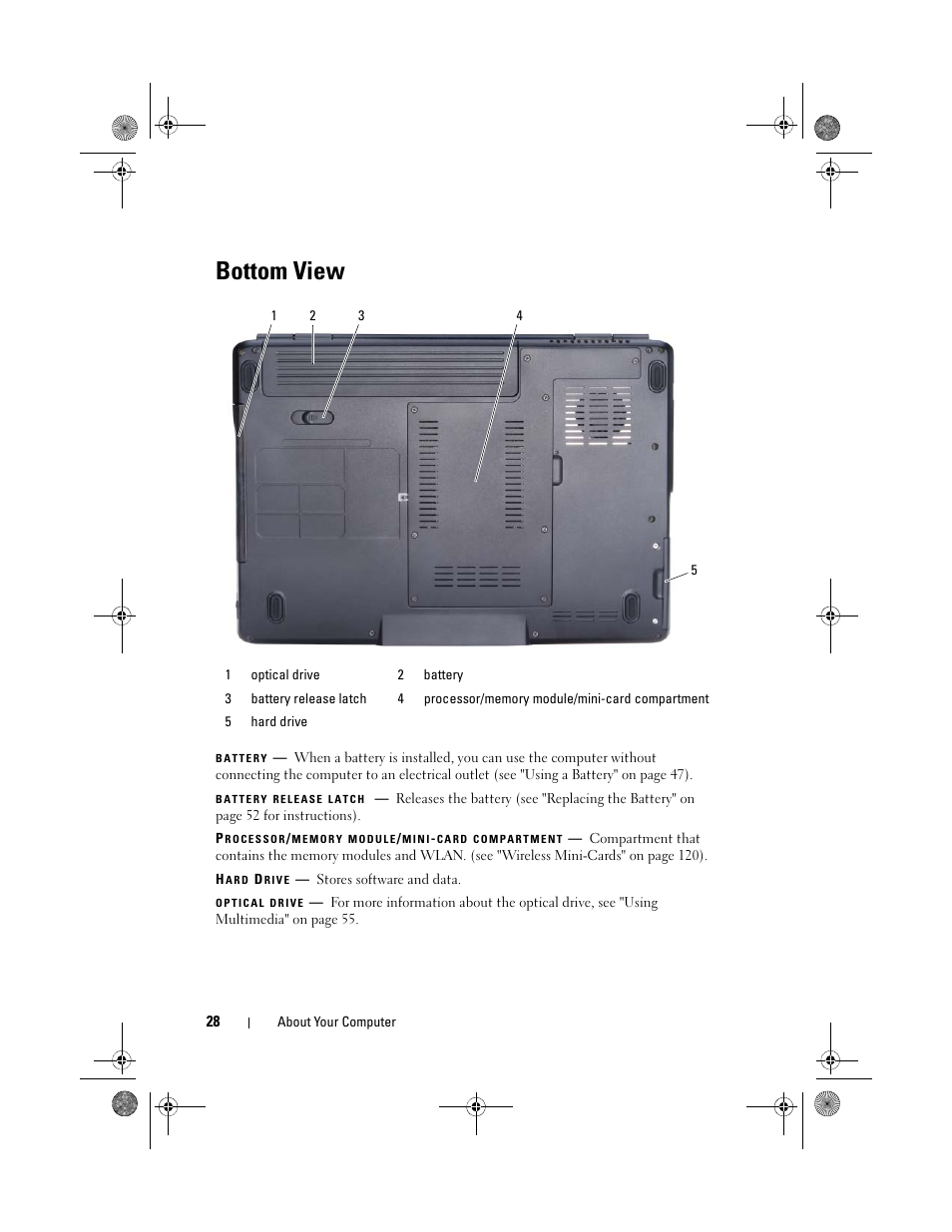 Bottom view | Dell Vostro 500 (Mid 2009) User Manual | Page 28 / 170