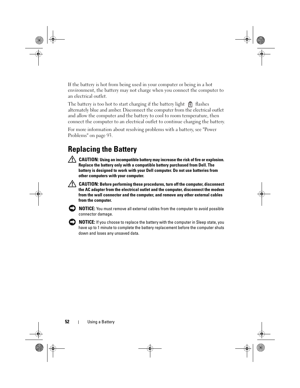 Replacing the battery | Dell Vostro 500 (Mid 2009) User Manual | Page 52 / 170