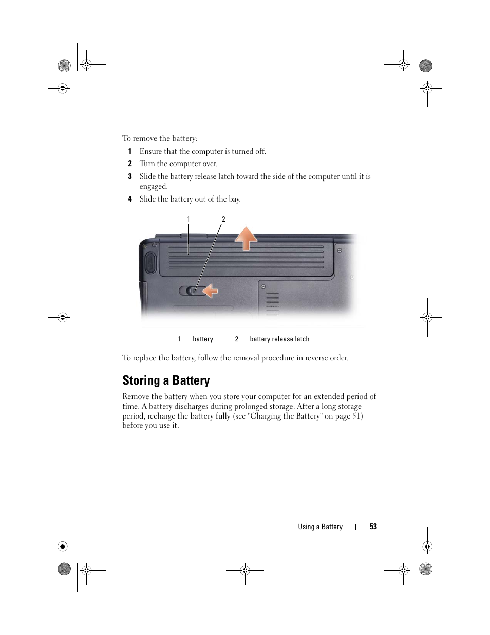 Storing a battery | Dell Vostro 500 (Mid 2009) User Manual | Page 53 / 170