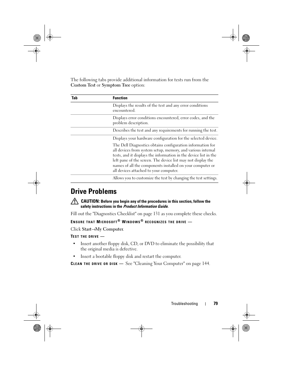 Drive problems | Dell Vostro 500 (Mid 2009) User Manual | Page 79 / 170