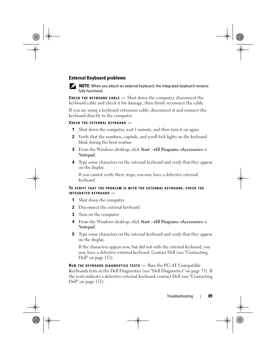 External keyboard problems | Dell Vostro 500 (Mid 2009) User Manual | Page 89 / 170