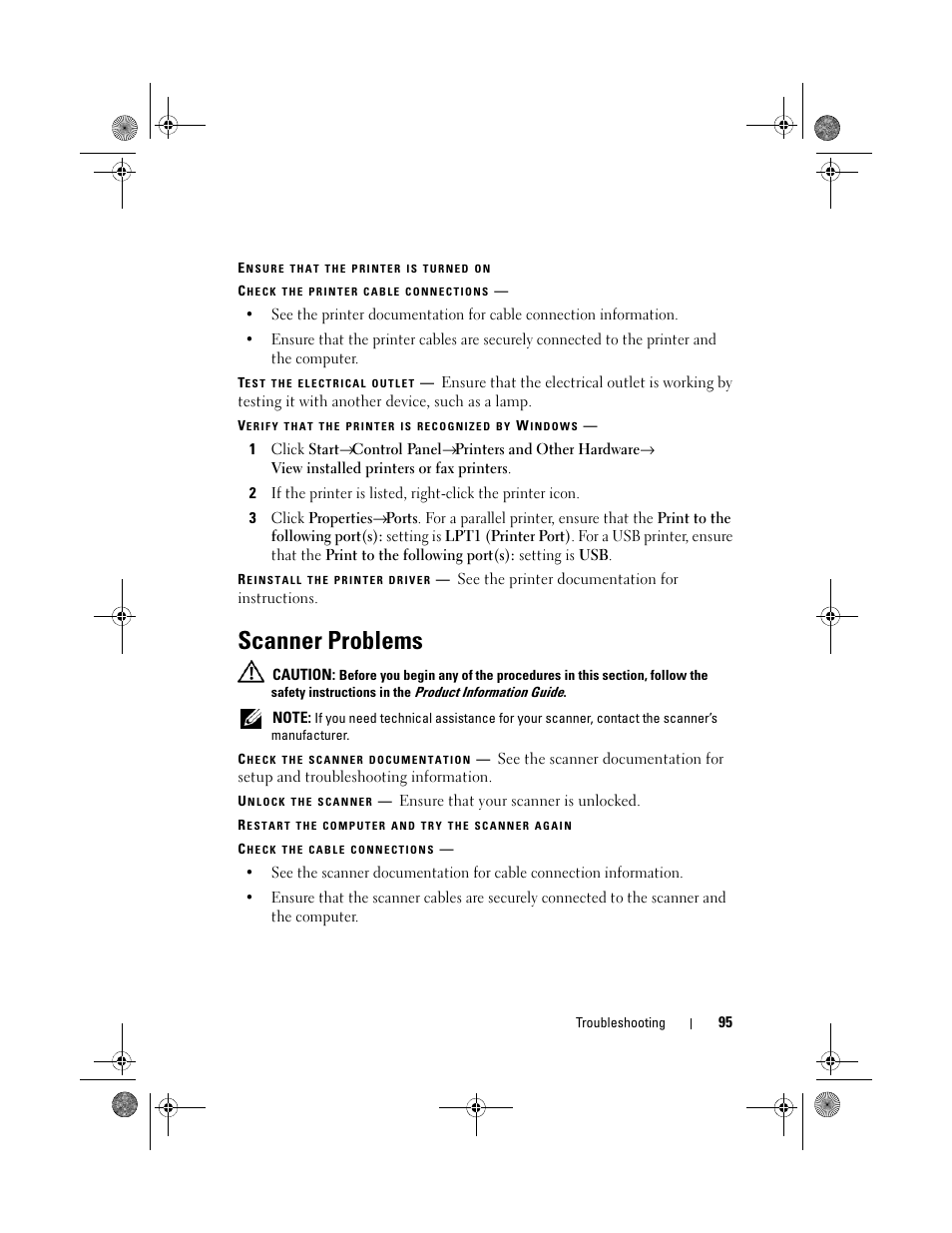 Scanner problems | Dell Vostro 500 (Mid 2009) User Manual | Page 95 / 170