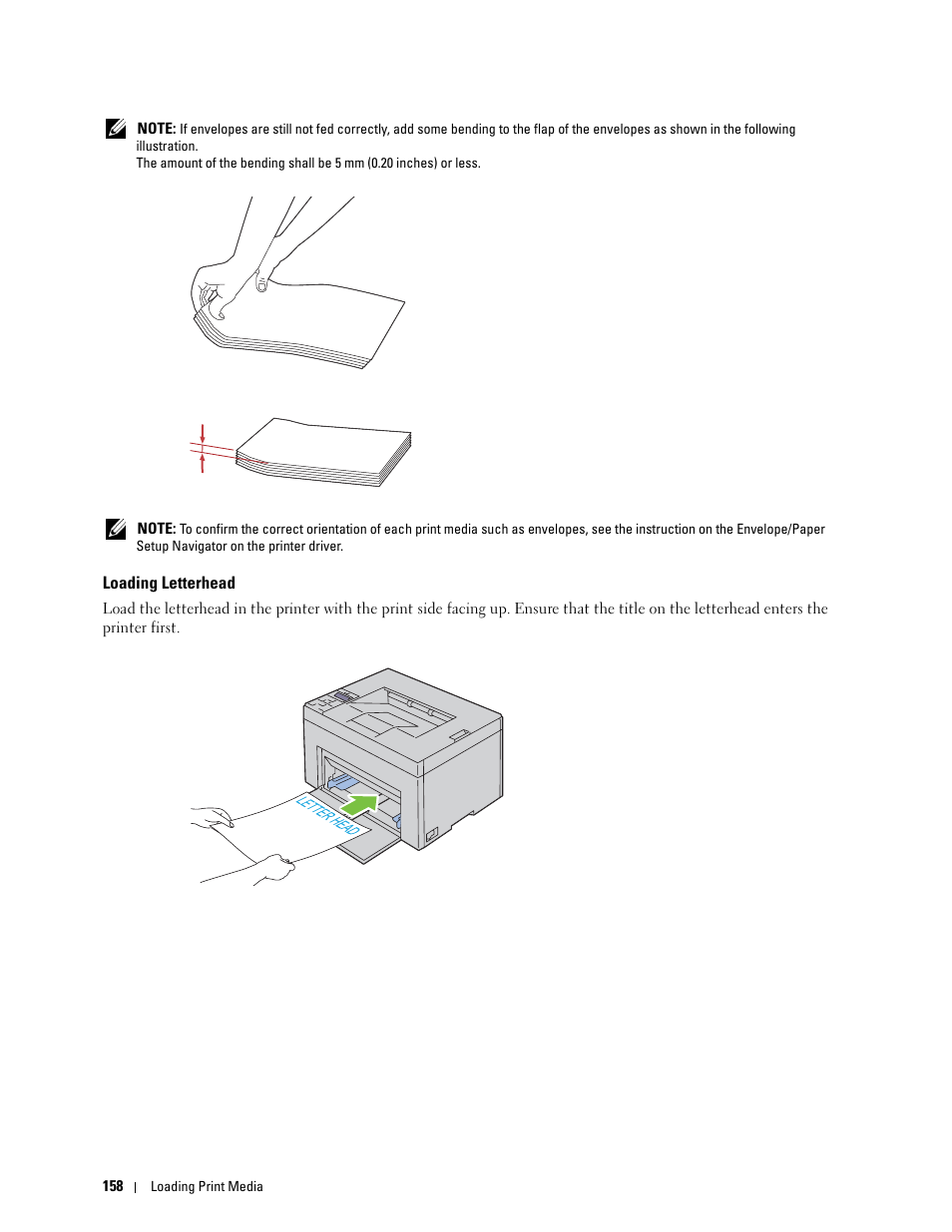 Loading letterhead | Dell C1760NW Color Laser Printer User Manual | Page 160 / 240