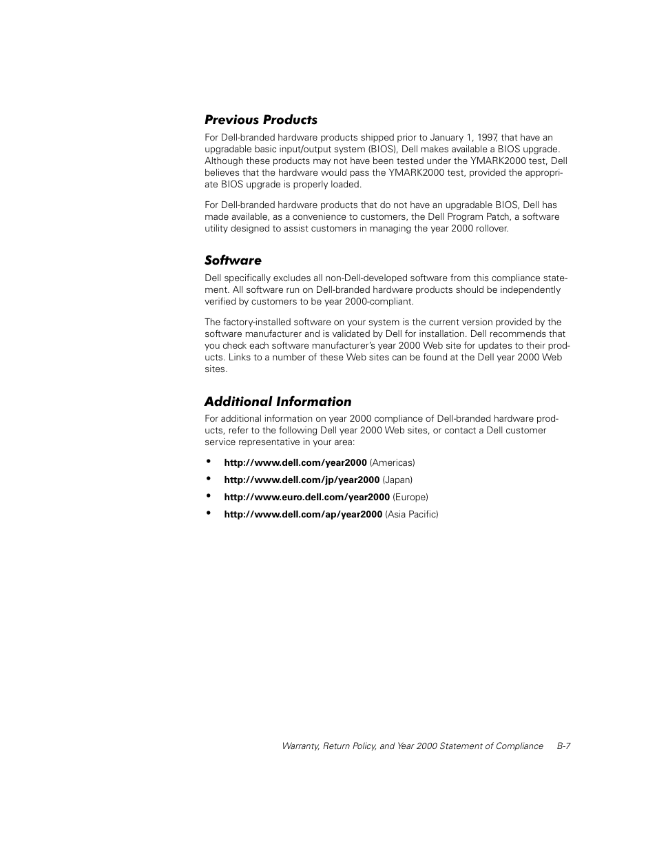 Previous products, Software, Additional information | Dell PowerVault 50F (Fibre Channel Switch) User Manual | Page 47 / 53