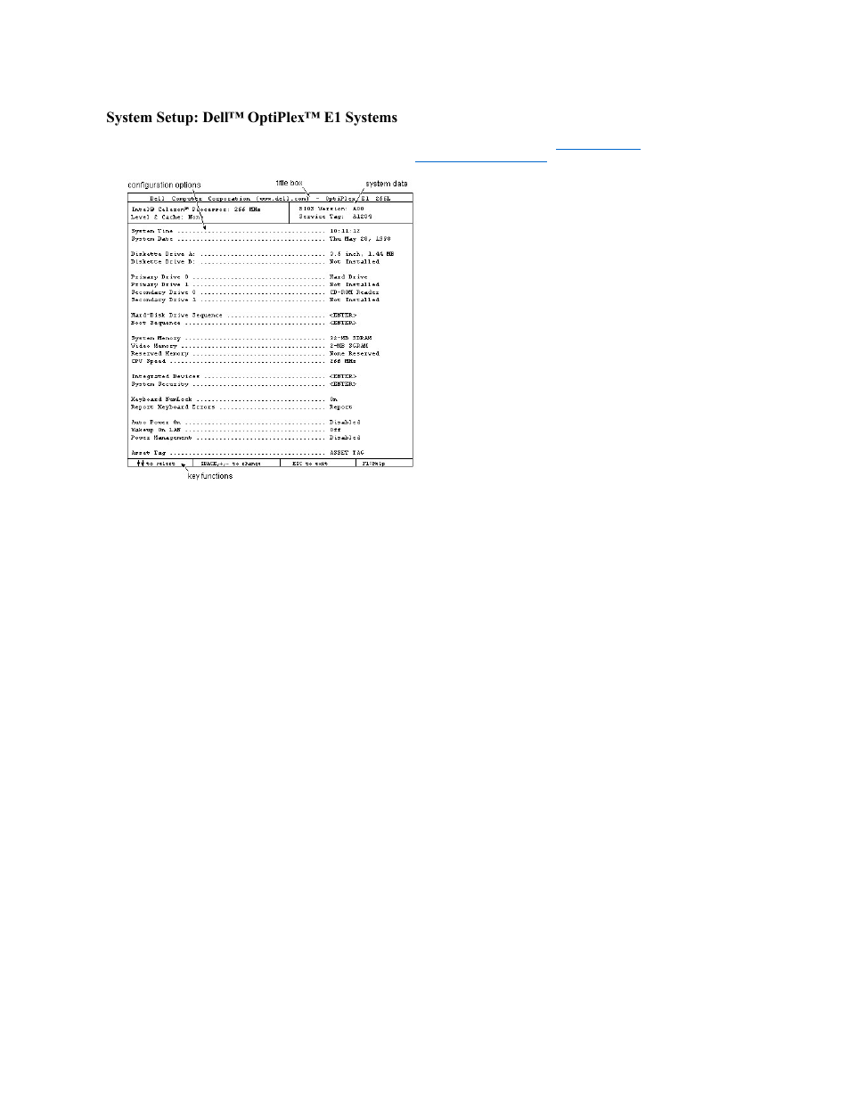 System setup: dell™ optiplex™ e1 systems | Dell OptiPlex E1 User Manual | Page 64 / 75