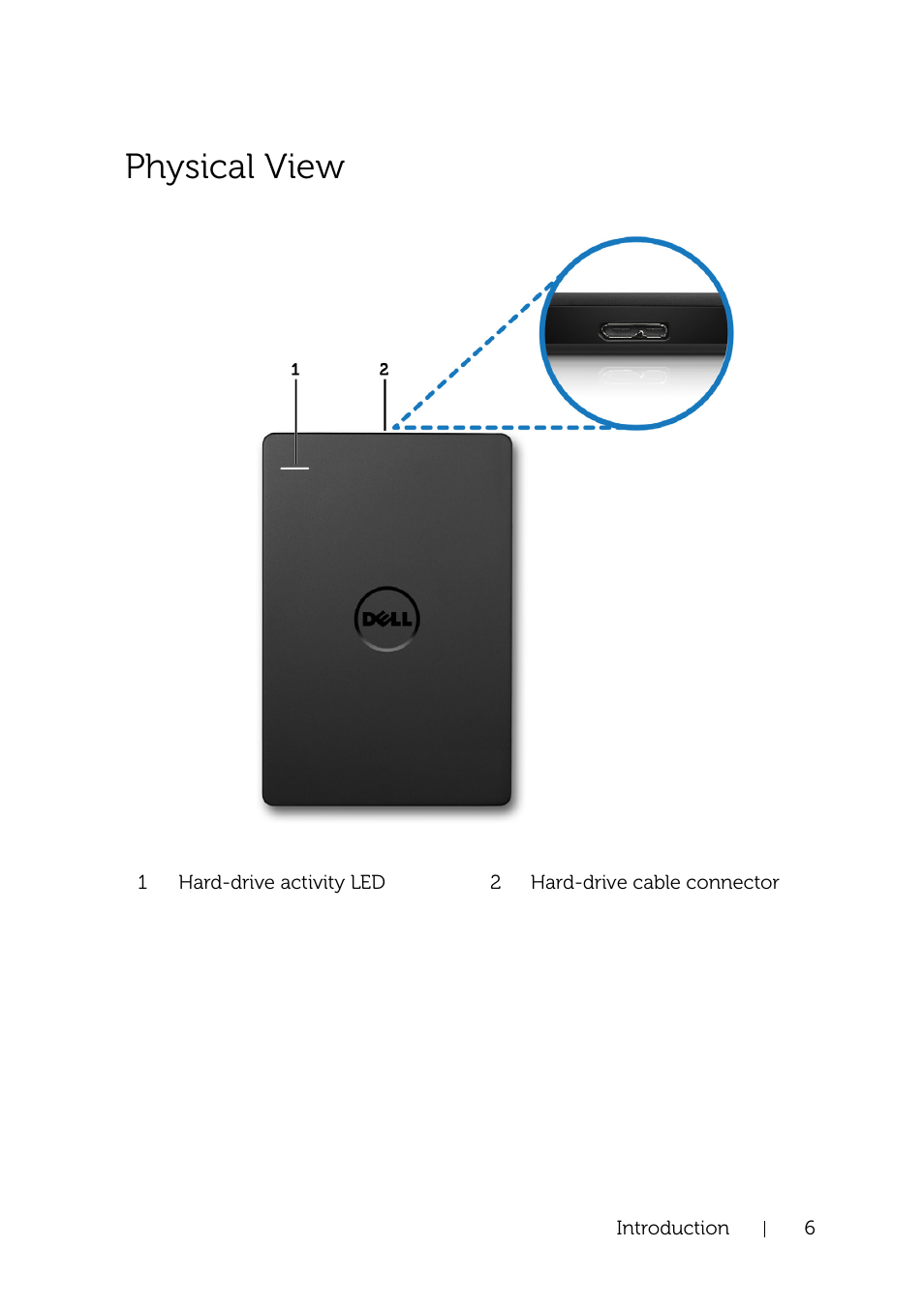 Physical view | Dell Portable Backup Hard Drive User Manual | Page 6 / 13