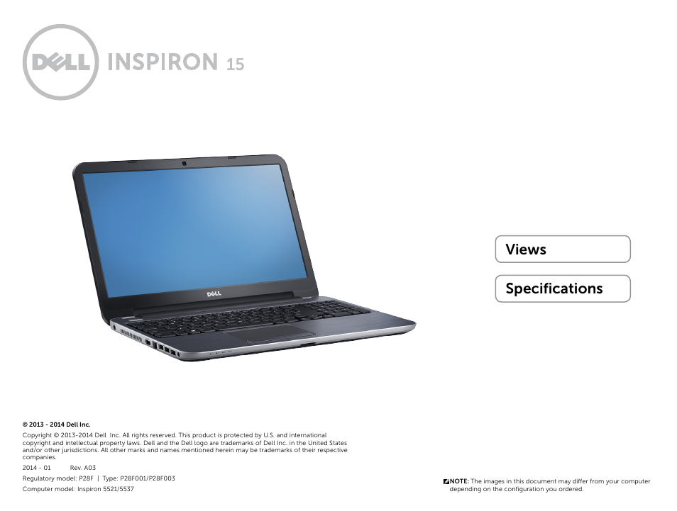 Dell Inspiron 15R (5521, Late 2012) User Manual | 22 pages