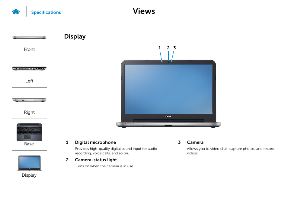 Display, Views | Dell Inspiron 15R (5521, Late 2012) User Manual | Page 6 / 22