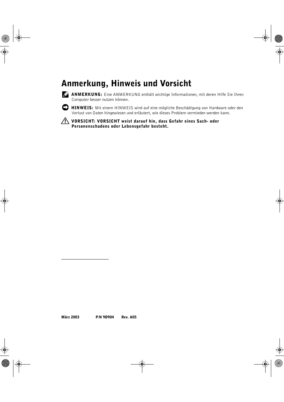 Anmerkung, hinweis und vorsicht | Dell PowerEdge 2650 User Manual | Page 24 / 56