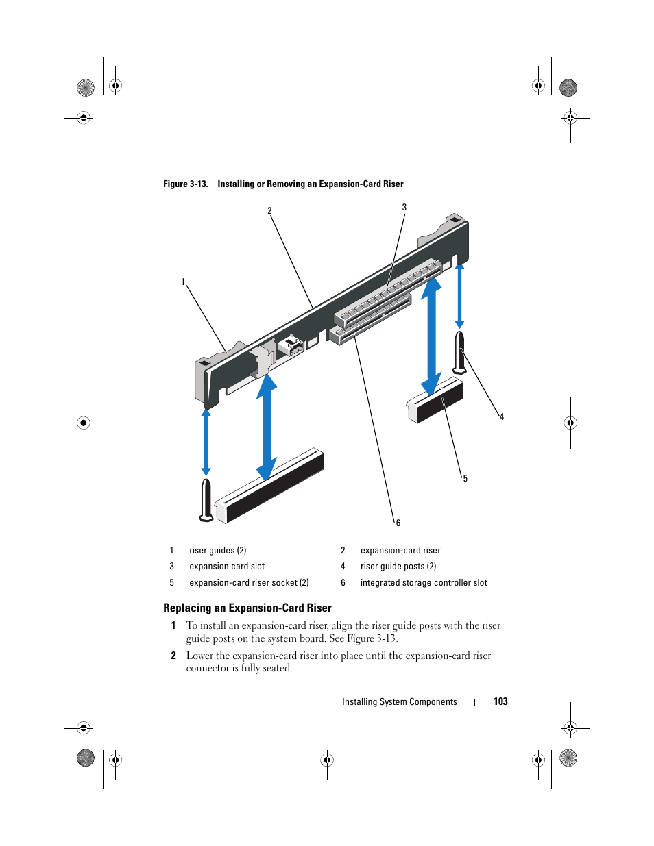 Replacing an expansion-card riser, D riser from the chassis. see figure 3-13 | Dell PowerEdge R410 User Manual | Page 103 / 190