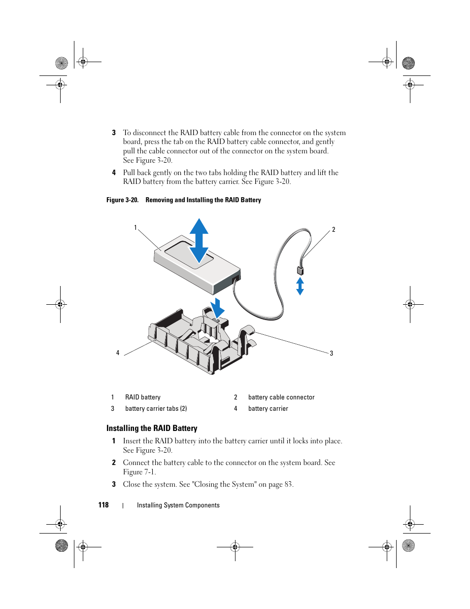 Installing the raid battery | Dell PowerEdge R410 User Manual | Page 118 / 190