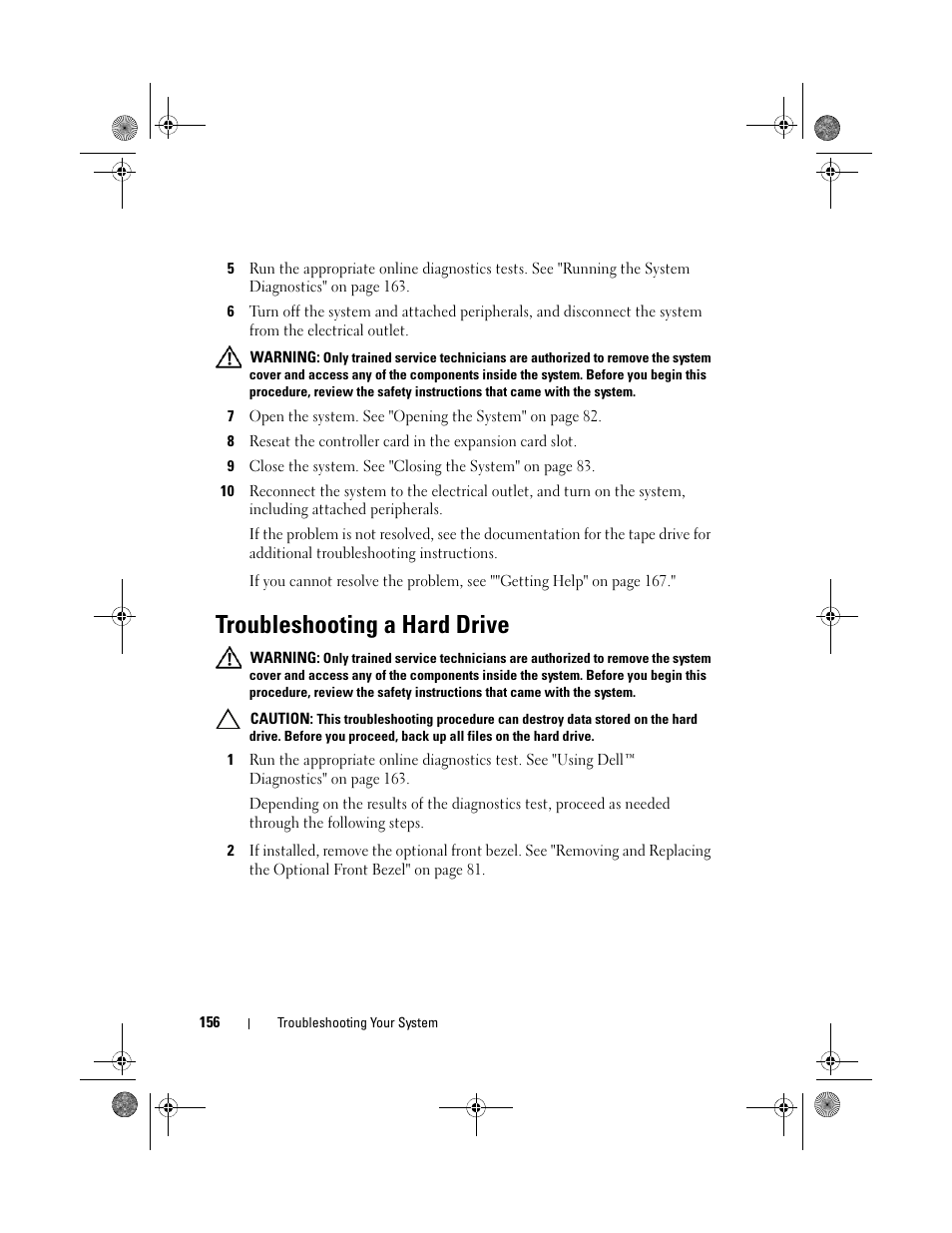 Troubleshooting a hard drive | Dell PowerEdge R410 User Manual | Page 156 / 190