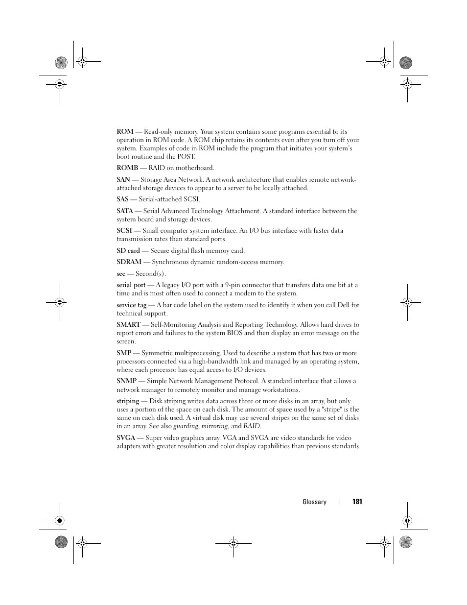 Dell PowerEdge R410 User Manual | Page 181 / 190