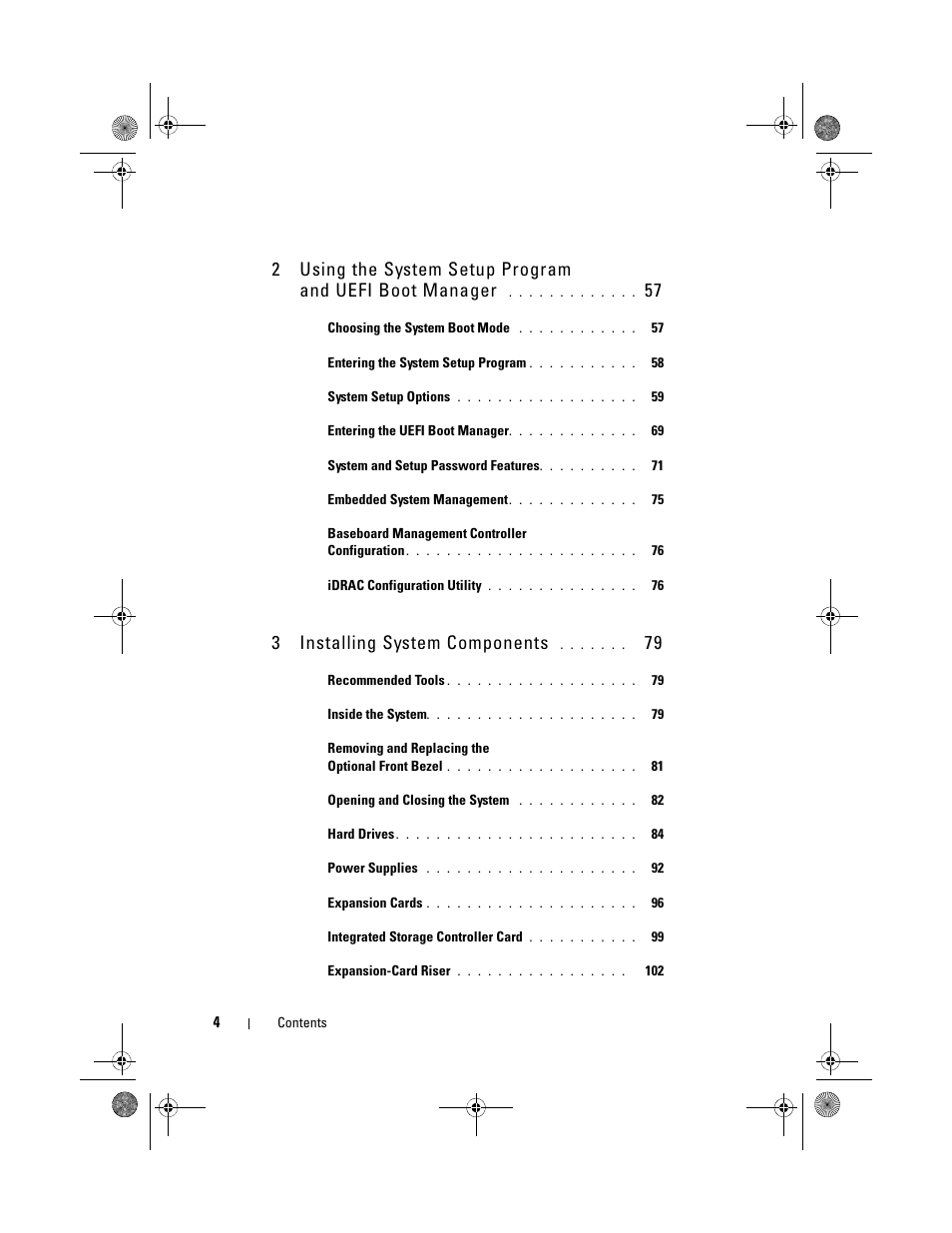 3installing system components | Dell PowerEdge R410 User Manual | Page 4 / 190