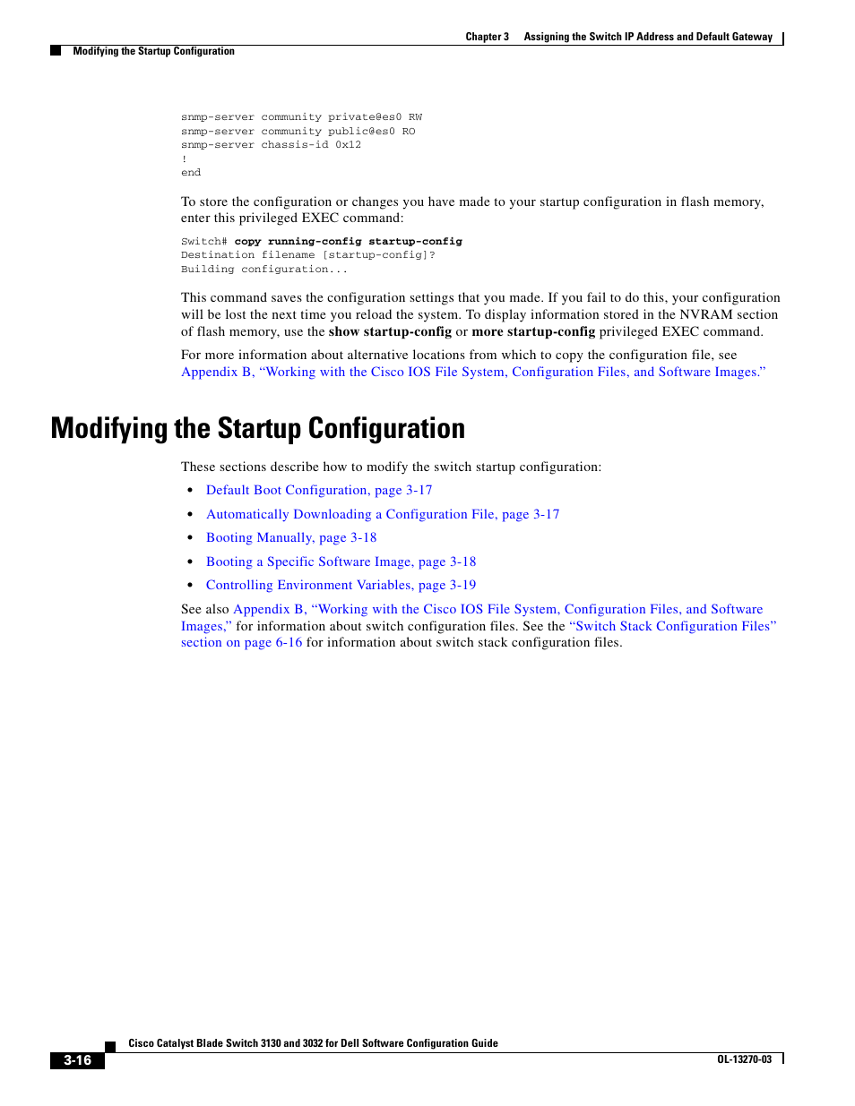 Modifying the startup configuration | Dell POWEREDGE M1000E User Manual | Page 100 / 1316