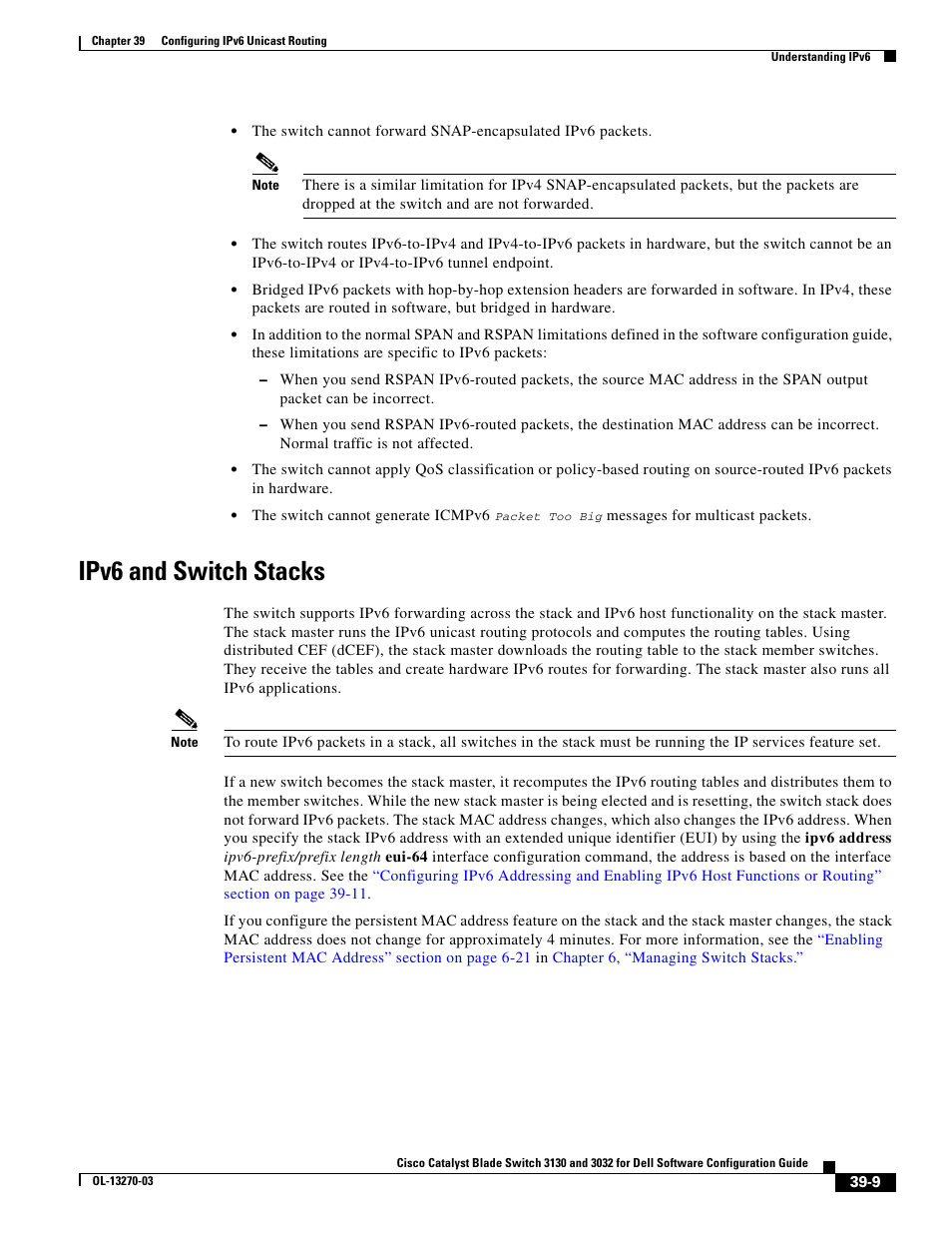 Ipv6 and switch stacks | Dell POWEREDGE M1000E User Manual | Page 1009 / 1316