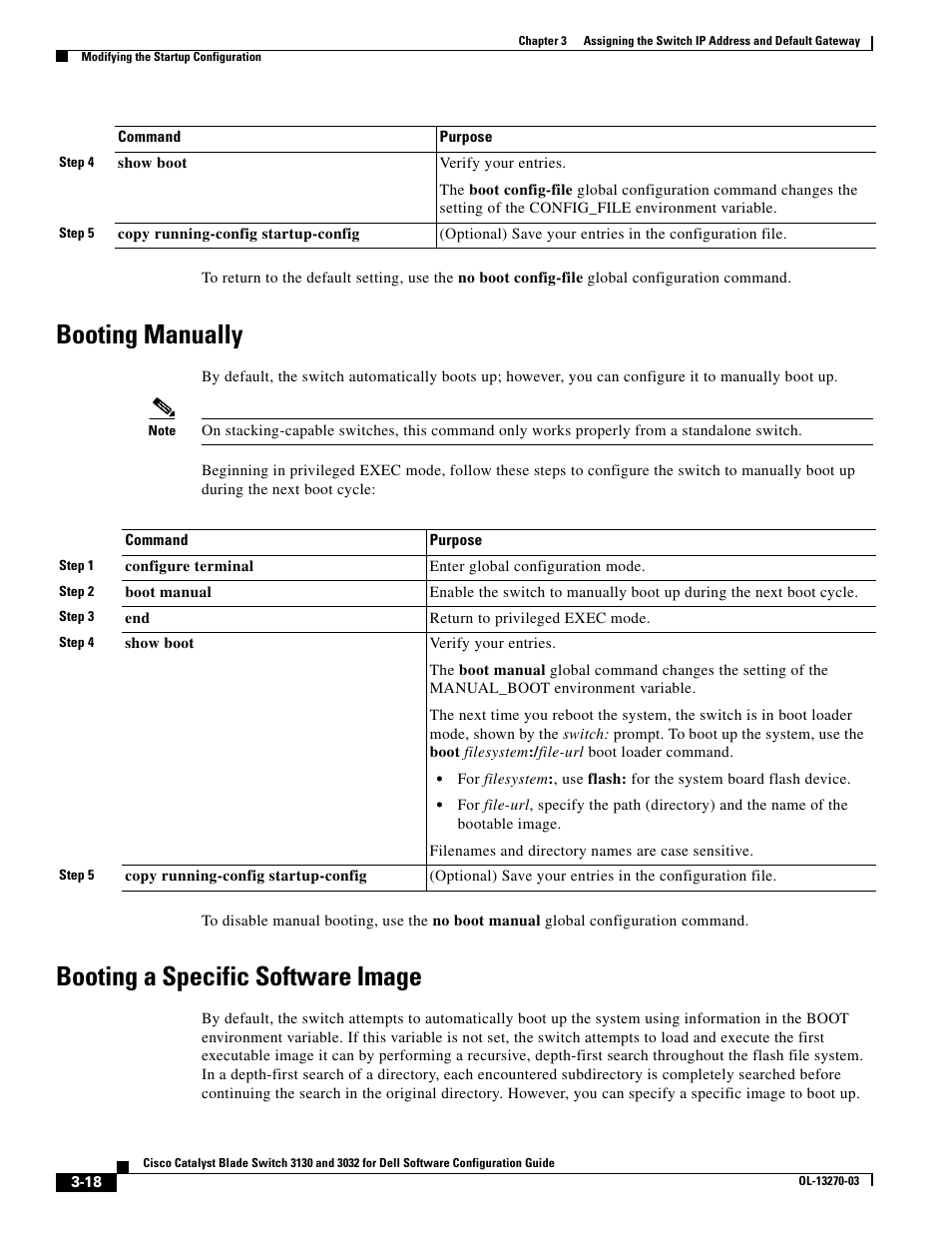 Booting manually, Booting a specific software image | Dell POWEREDGE M1000E User Manual | Page 102 / 1316