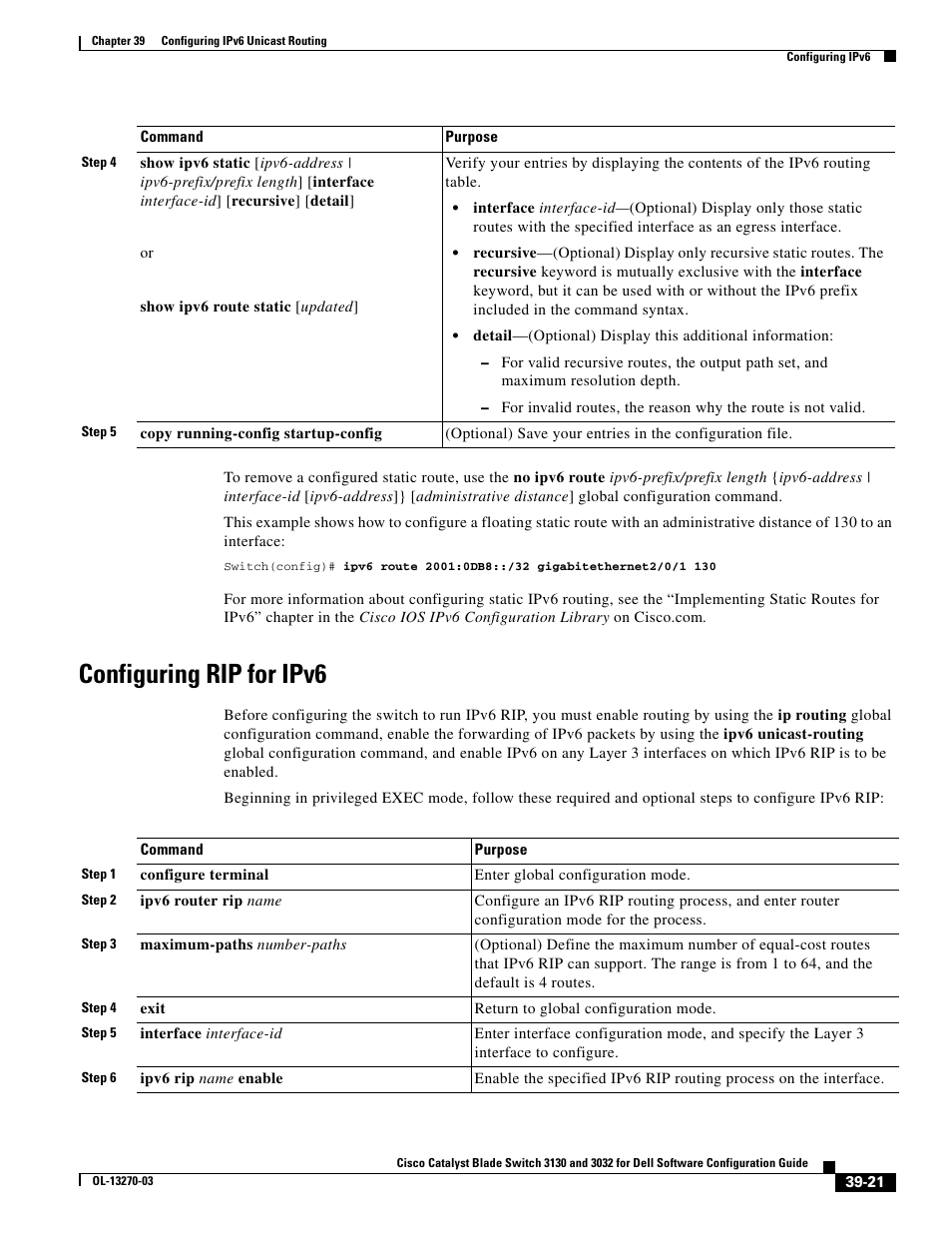 Configuring rip for ipv6 | Dell POWEREDGE M1000E User Manual | Page 1021 / 1316