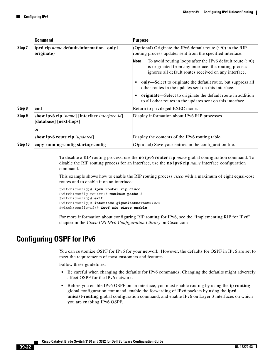 Configuring ospf for ipv6 | Dell POWEREDGE M1000E User Manual | Page 1022 / 1316