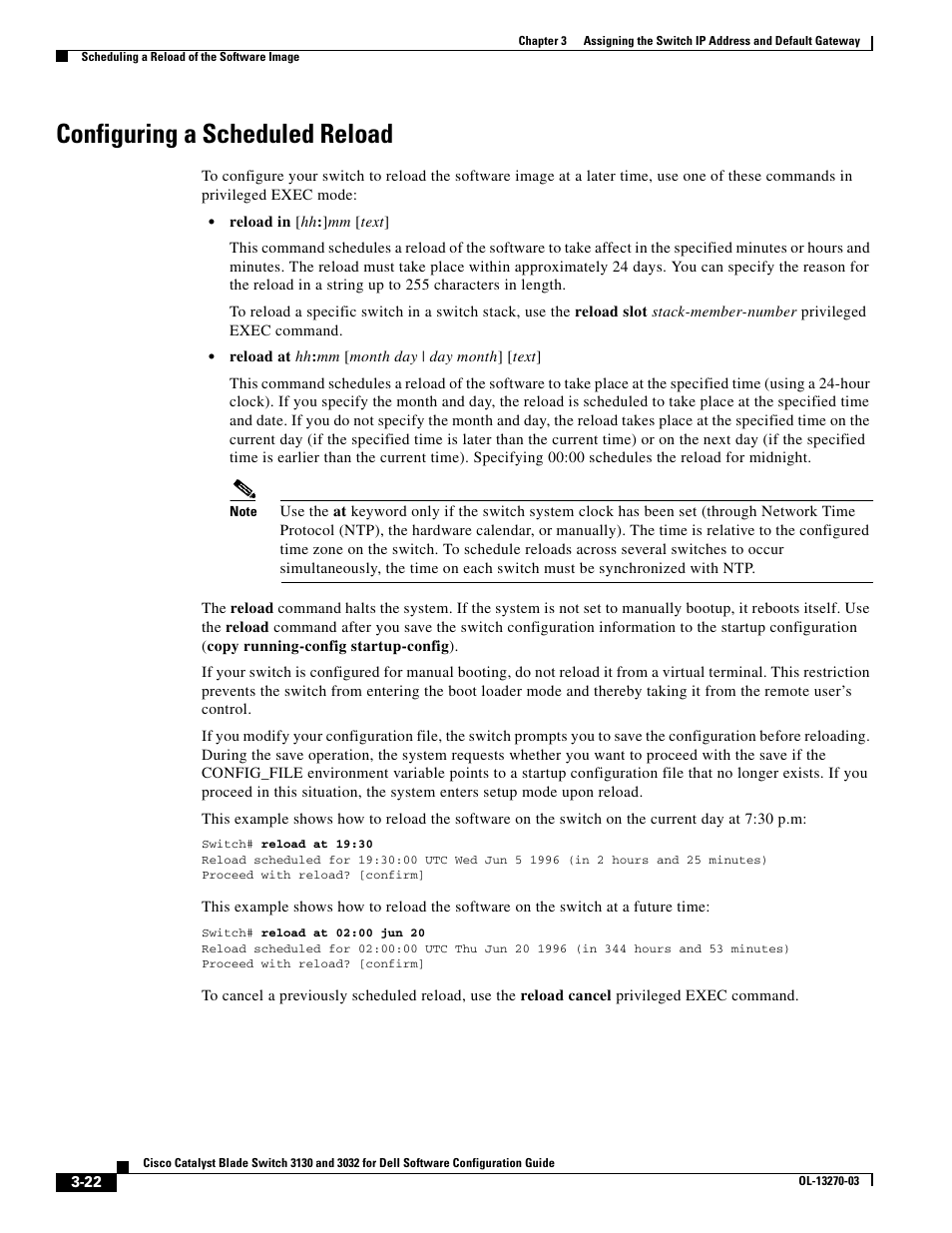 Configuring a scheduled reload | Dell POWEREDGE M1000E User Manual | Page 106 / 1316