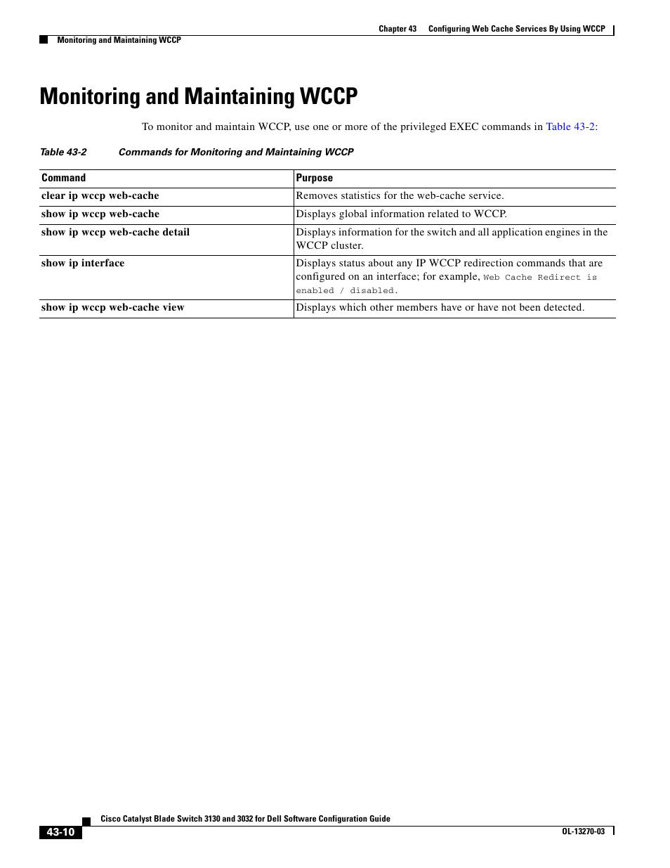 Monitoring and maintaining wccp | Dell POWEREDGE M1000E User Manual | Page 1078 / 1316