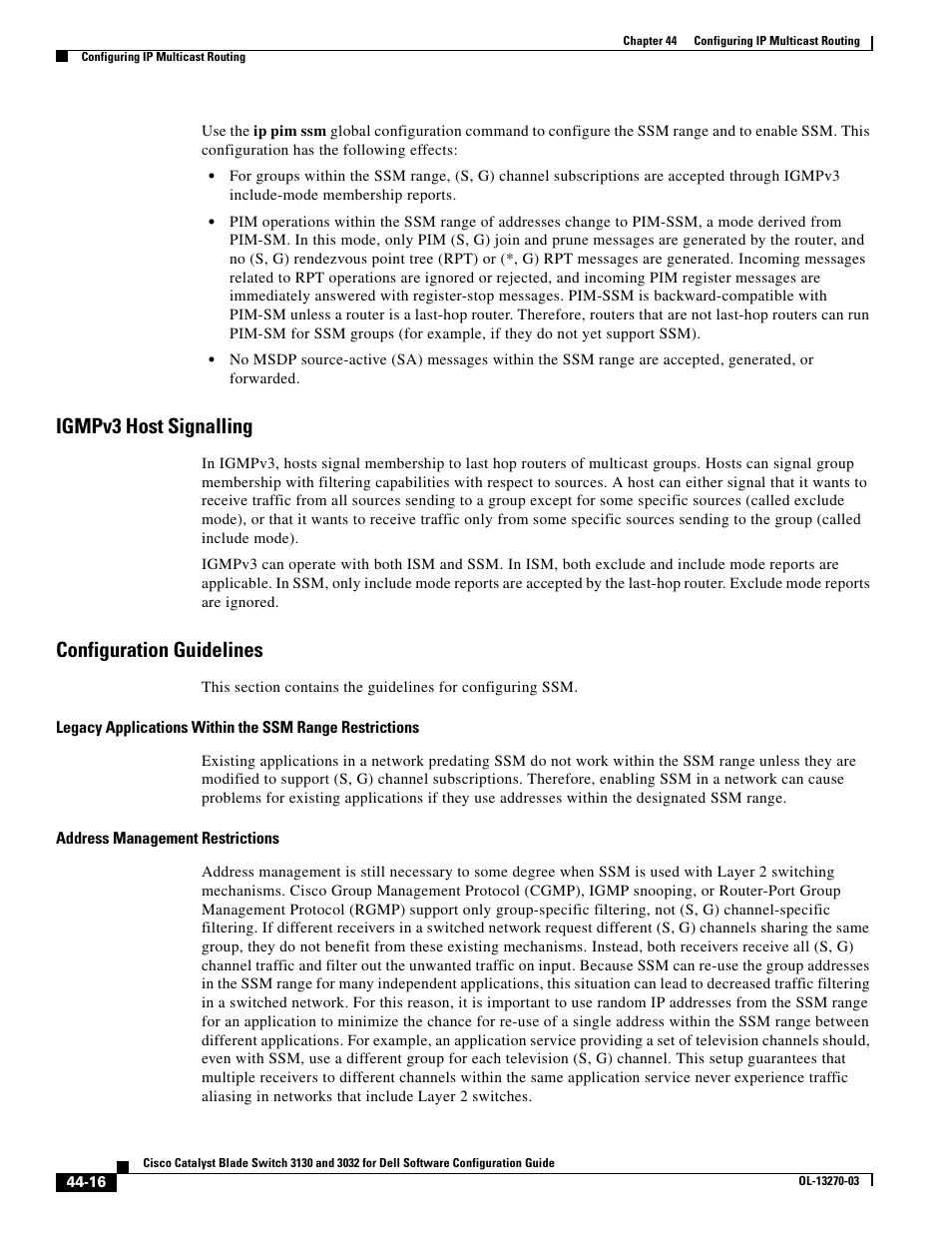 Igmpv3 host signalling, Configuration guidelines | Dell POWEREDGE M1000E User Manual | Page 1094 / 1316