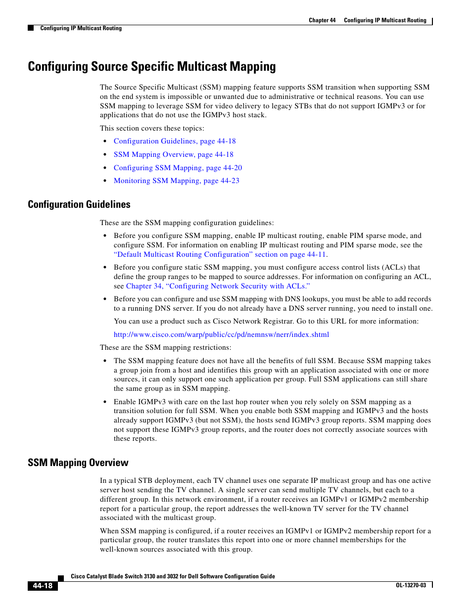 Configuring source specific multicast mapping, Configuration guidelines, Ssm mapping overview | Dell POWEREDGE M1000E User Manual | Page 1096 / 1316