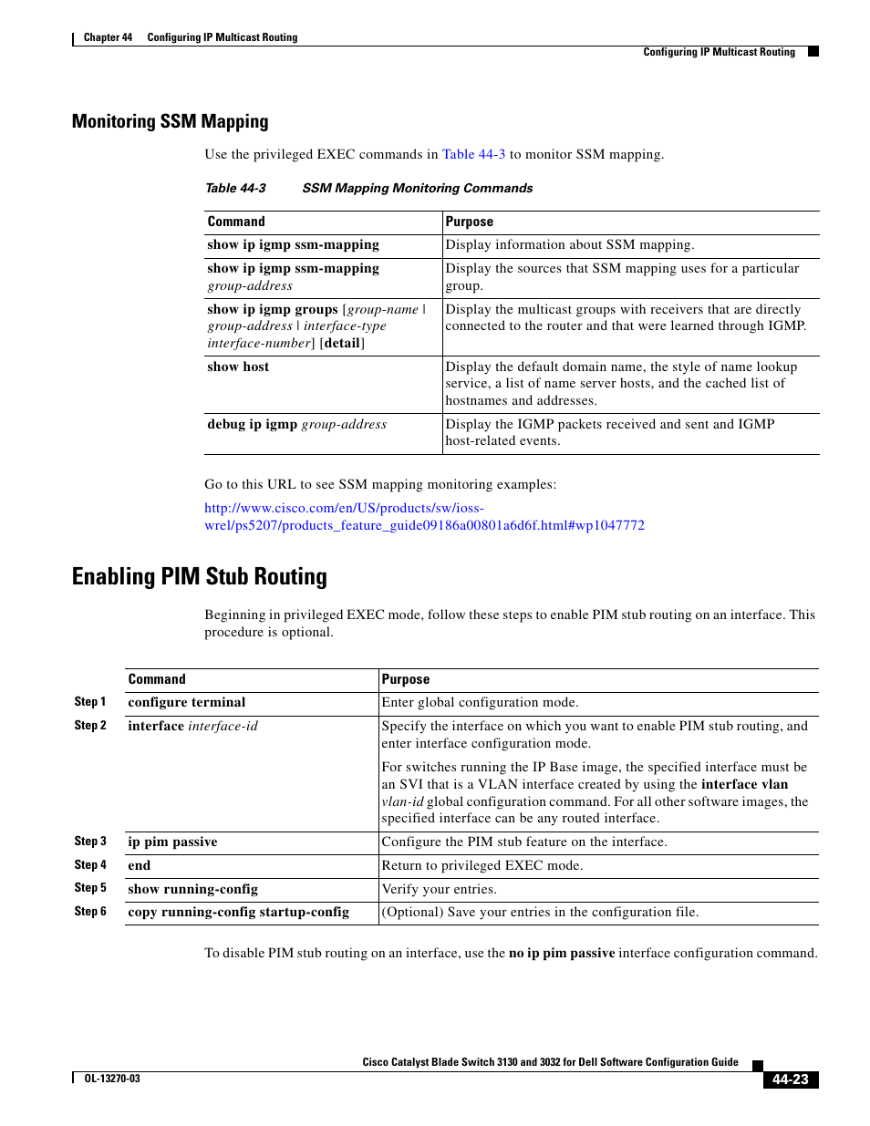 Monitoring ssm mapping, Enabling pim stub routing, Enabling pim stub routing” section on | For mor | Dell POWEREDGE M1000E User Manual | Page 1101 / 1316