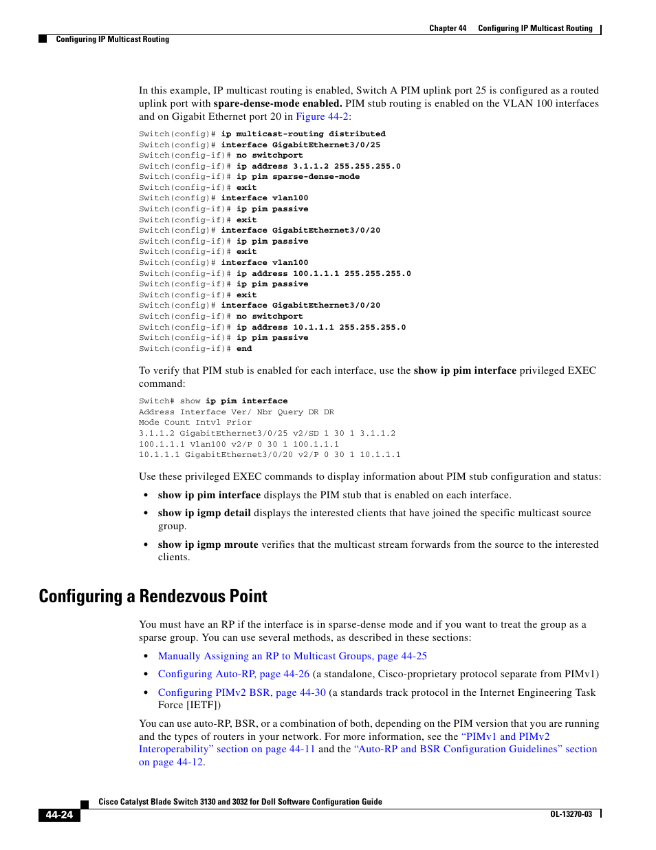 Configuring a rendezvous point, Required | Dell POWEREDGE M1000E User Manual | Page 1102 / 1316