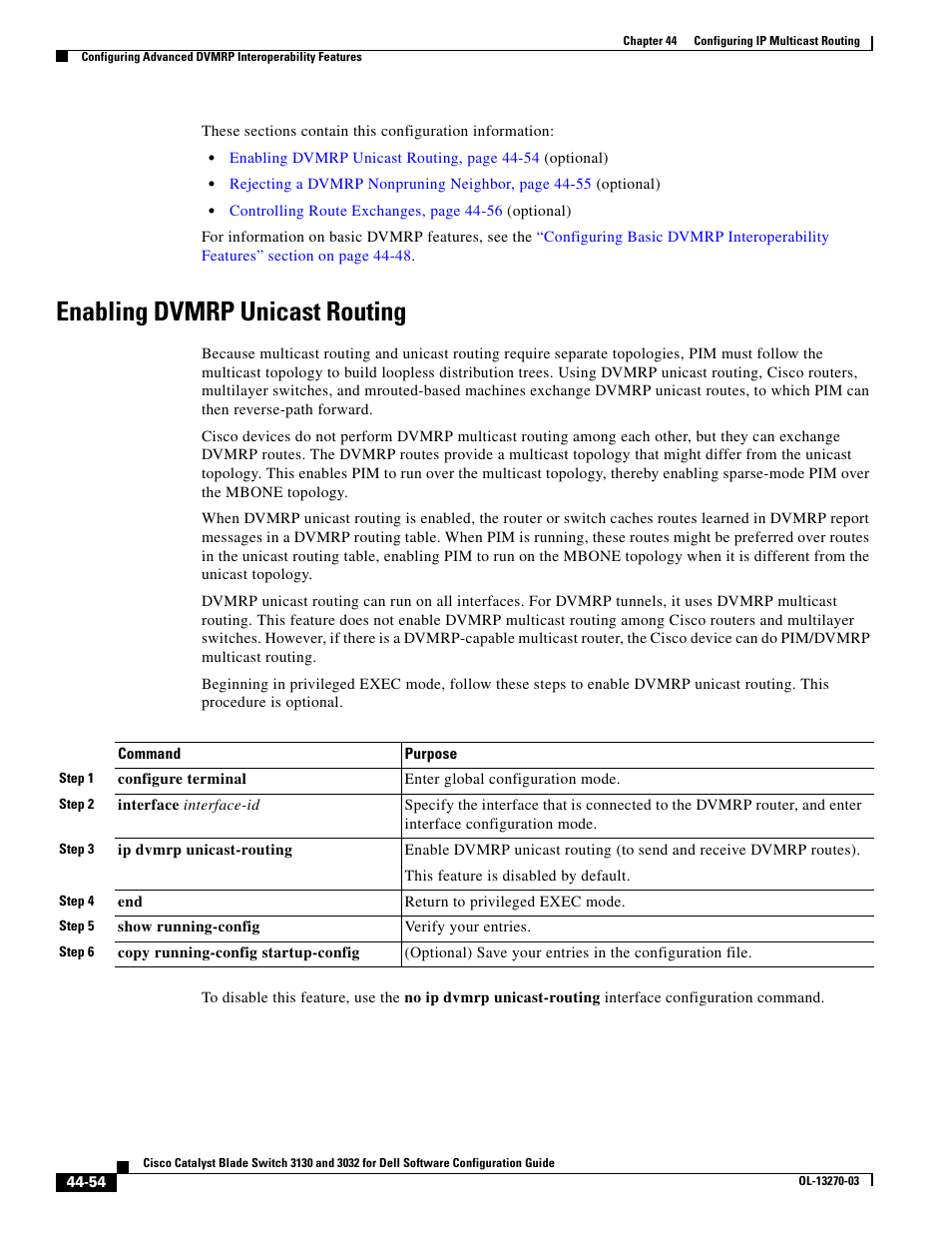 Enabling dvmrp unicast routing | Dell POWEREDGE M1000E User Manual | Page 1132 / 1316