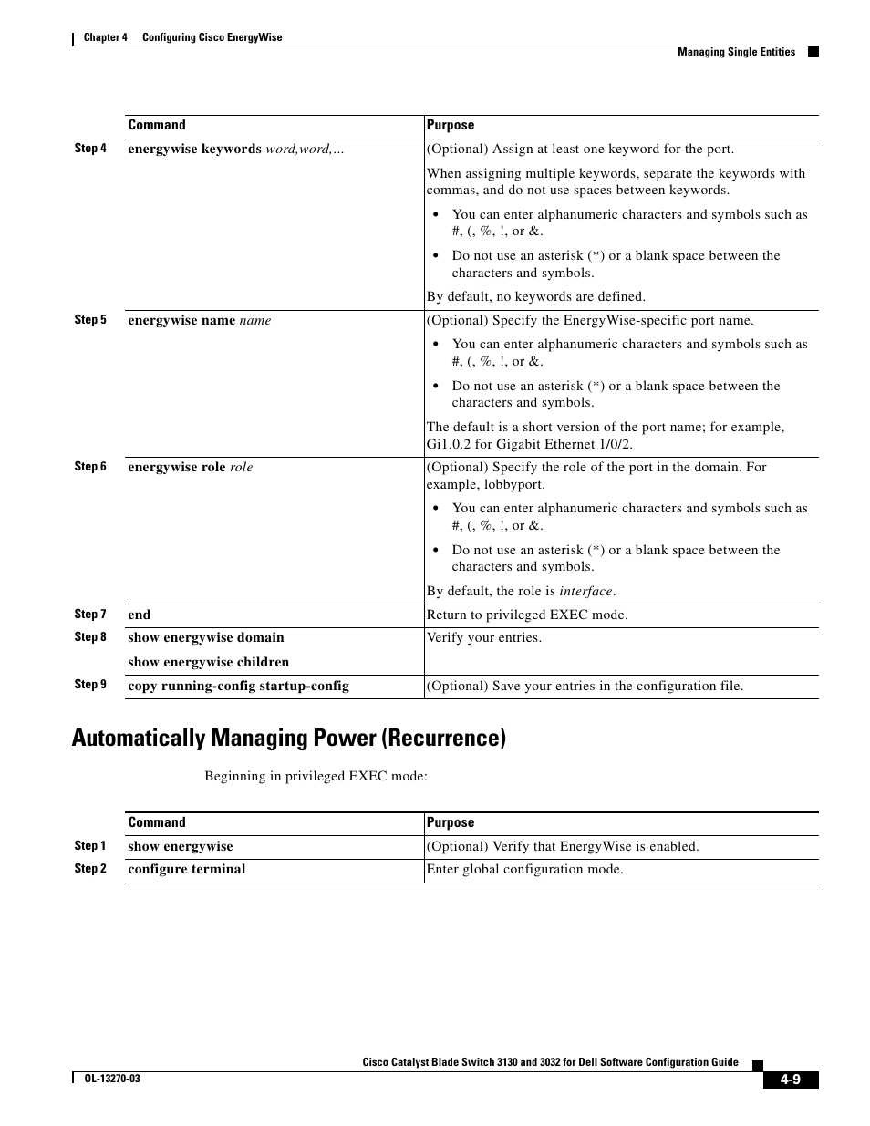 Automatically managing power (recurrence) | Dell POWEREDGE M1000E User Manual | Page 117 / 1316