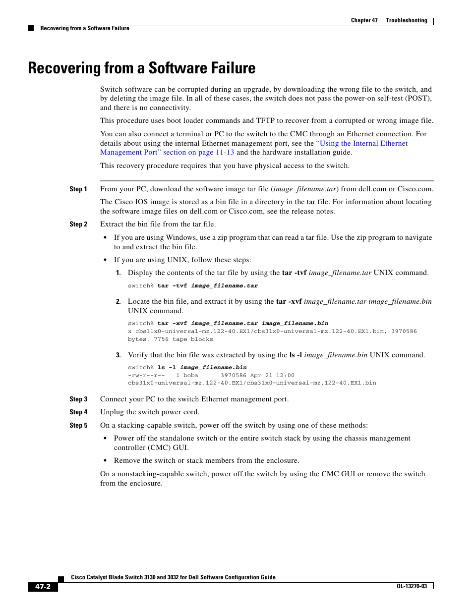 Recovering from a software failure, Recovering from a software failure” section on | Dell POWEREDGE M1000E User Manual | Page 1174 / 1316