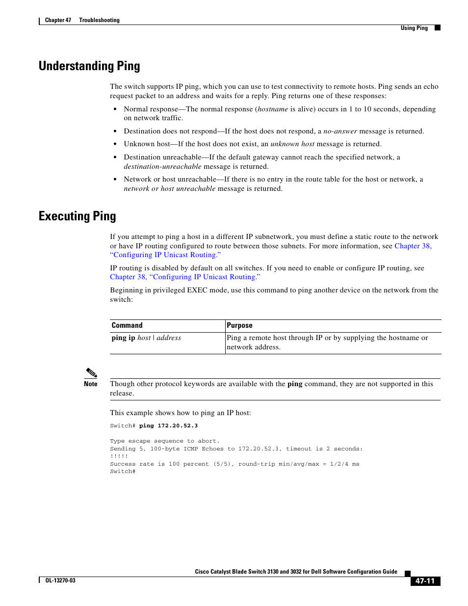 Understanding ping, Executing ping | Dell POWEREDGE M1000E User Manual | Page 1183 / 1316