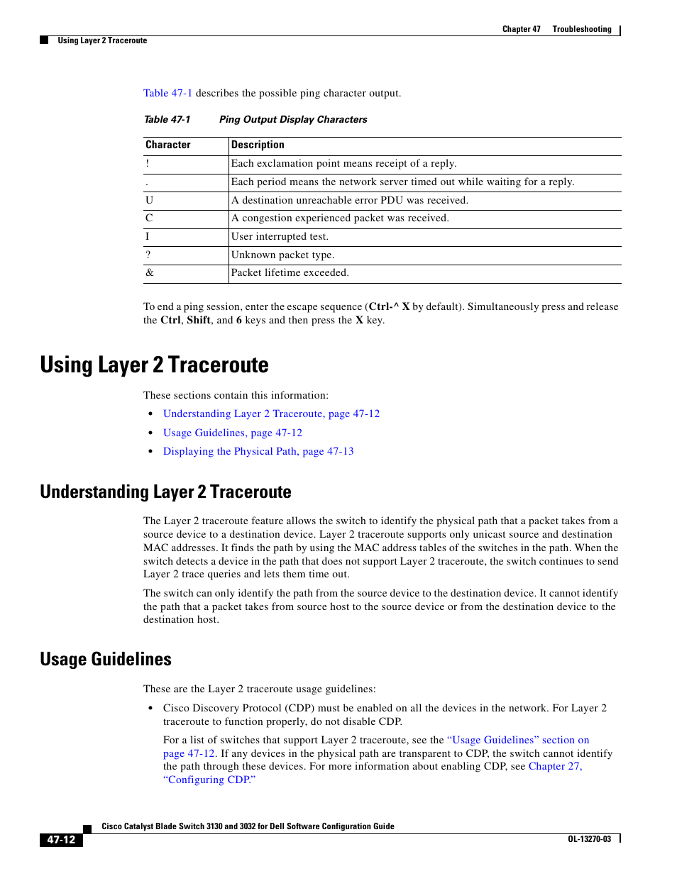 Using layer 2 traceroute, Understanding layer 2 traceroute, Usage guidelines | Dell POWEREDGE M1000E User Manual | Page 1184 / 1316