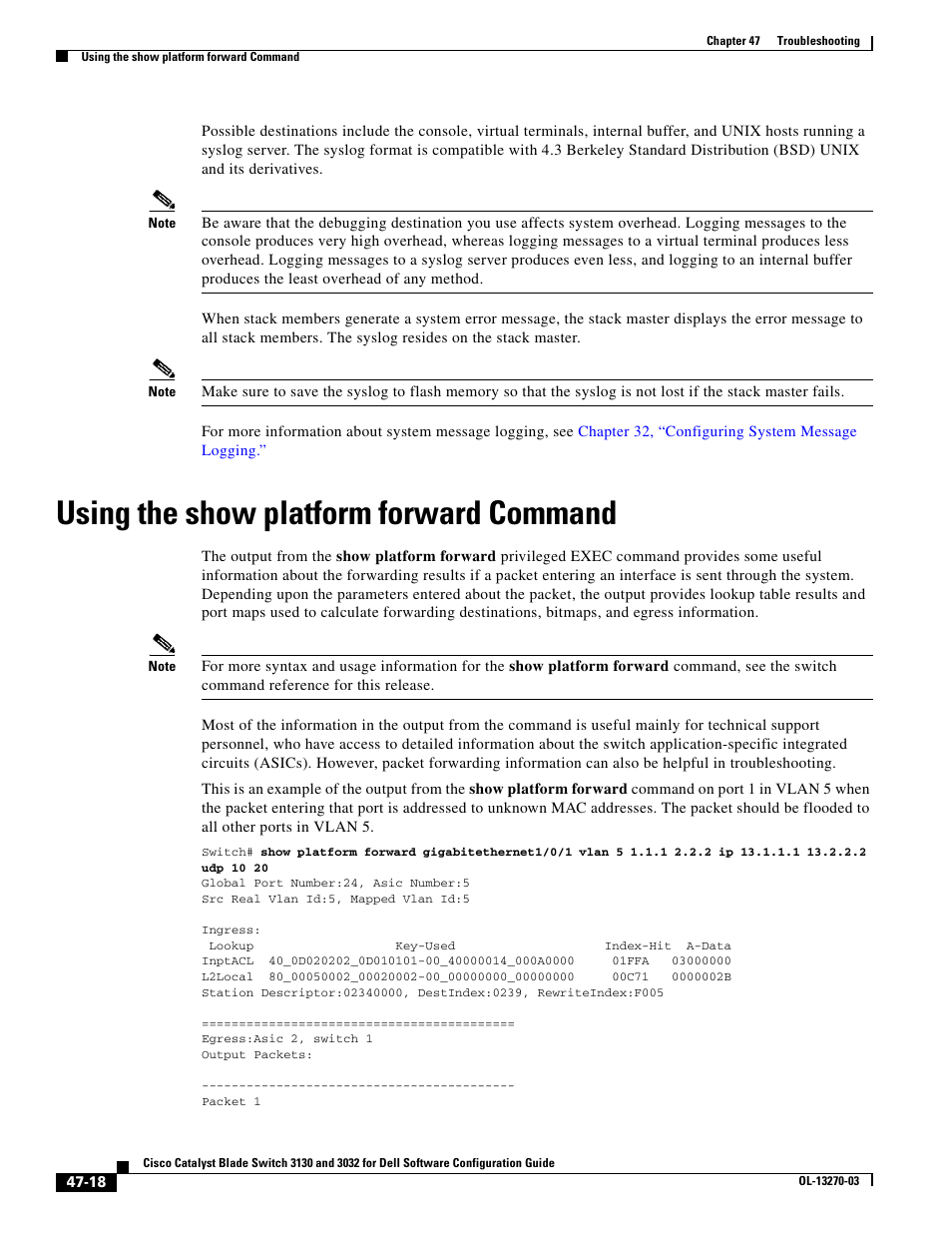 Using the show platform forward command | Dell POWEREDGE M1000E User Manual | Page 1190 / 1316